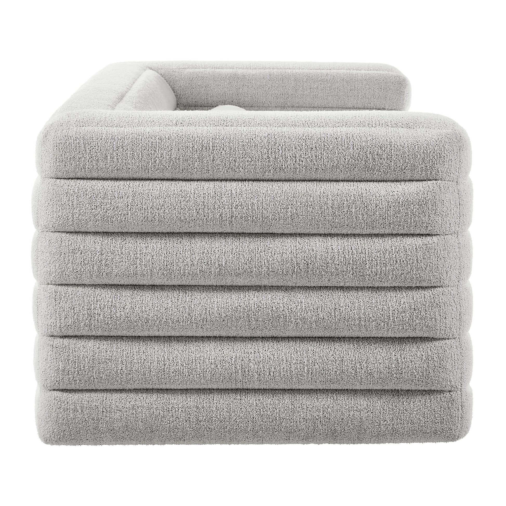 Relle Channel Tufted Boucle Upholstered Sofa by Modway - Best Buy Furniture
