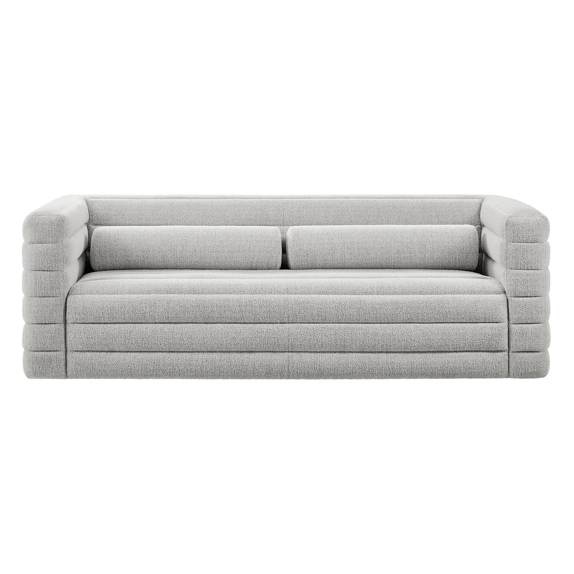 Relle Channel Tufted Boucle Upholstered Sofa by Modway - Best Buy Furniture