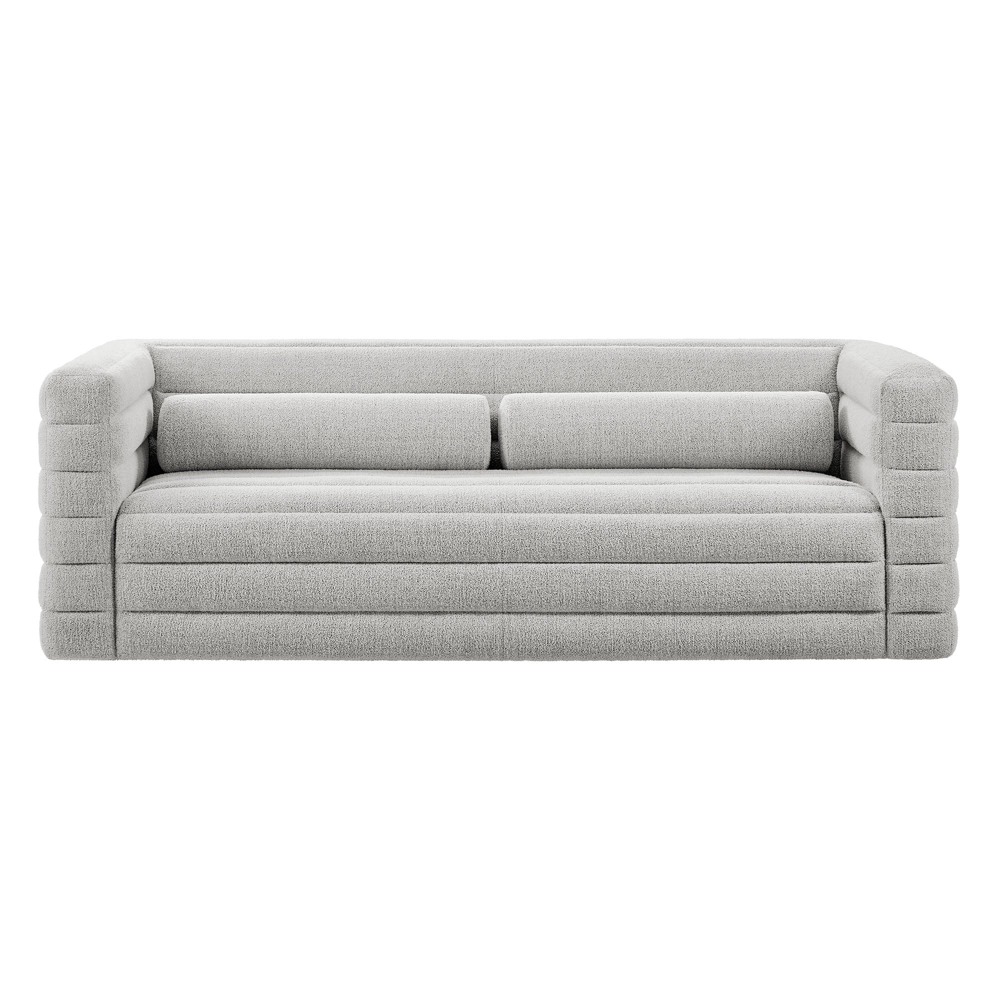 Relle Channel Tufted Boucle Upholstered Sofa by Modway - Best Buy Furniture