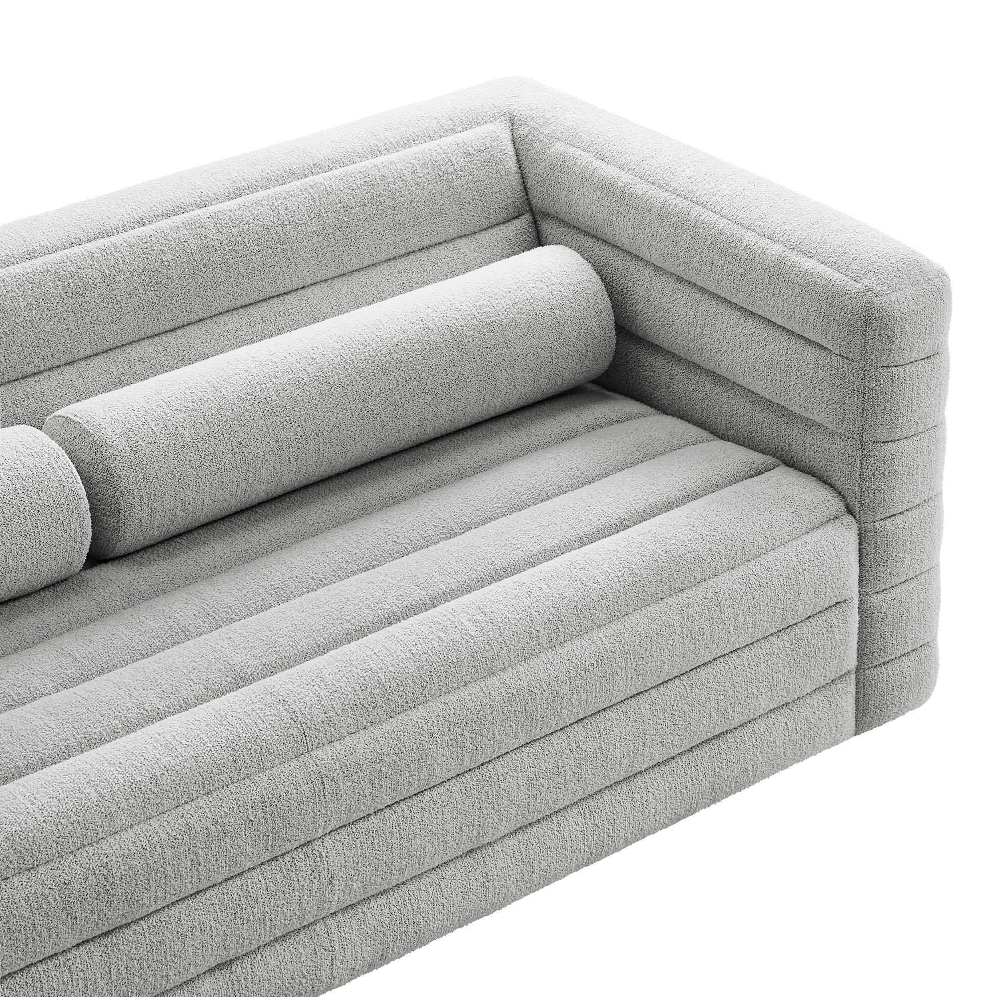 Relle Channel Tufted Boucle Upholstered Sofa by Modway - Best Buy Furniture