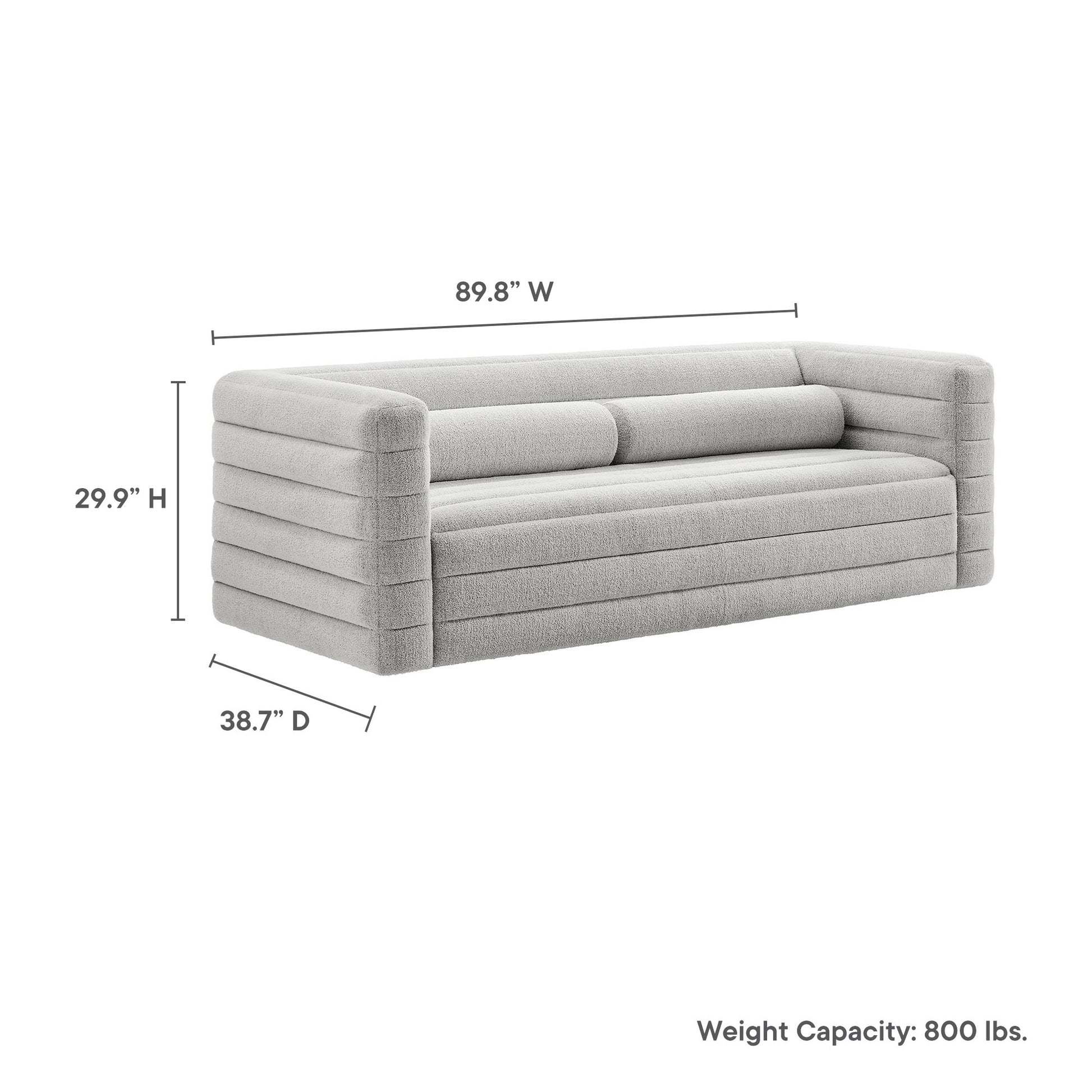 Relle Channel Tufted Boucle Upholstered Sofa by Modway - Best Buy Furniture