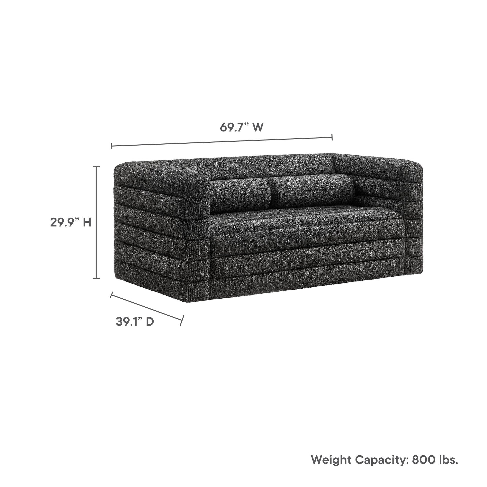 Relle Channel Tufted Boucle Upholstered Loveseat by Modway - Best Buy Furniture