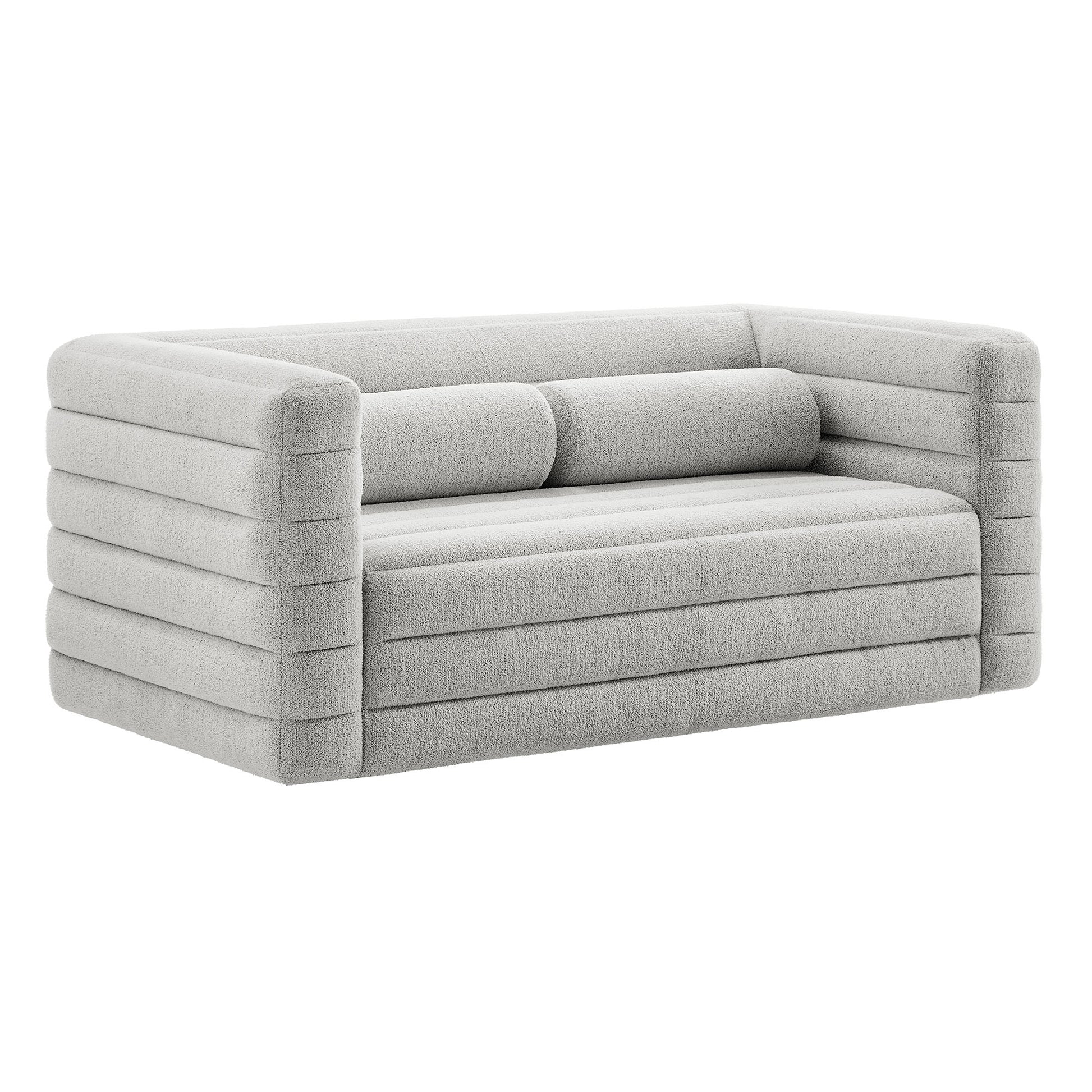 Relle Channel Tufted Boucle Upholstered Loveseat by Modway - Best Buy Furniture