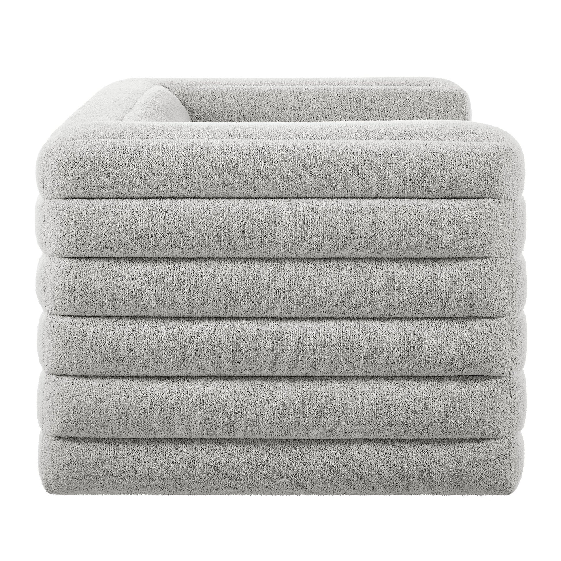 Relle Channel Tufted Boucle Upholstered Loveseat by Modway - Best Buy Furniture