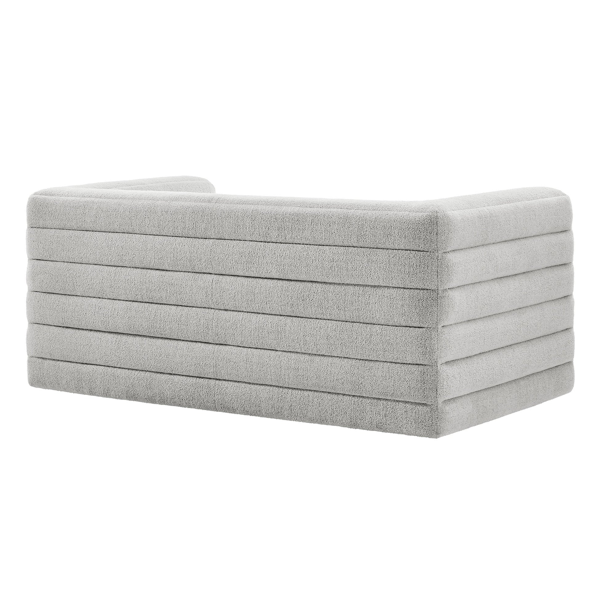 Relle Channel Tufted Boucle Upholstered Loveseat by Modway - Best Buy Furniture