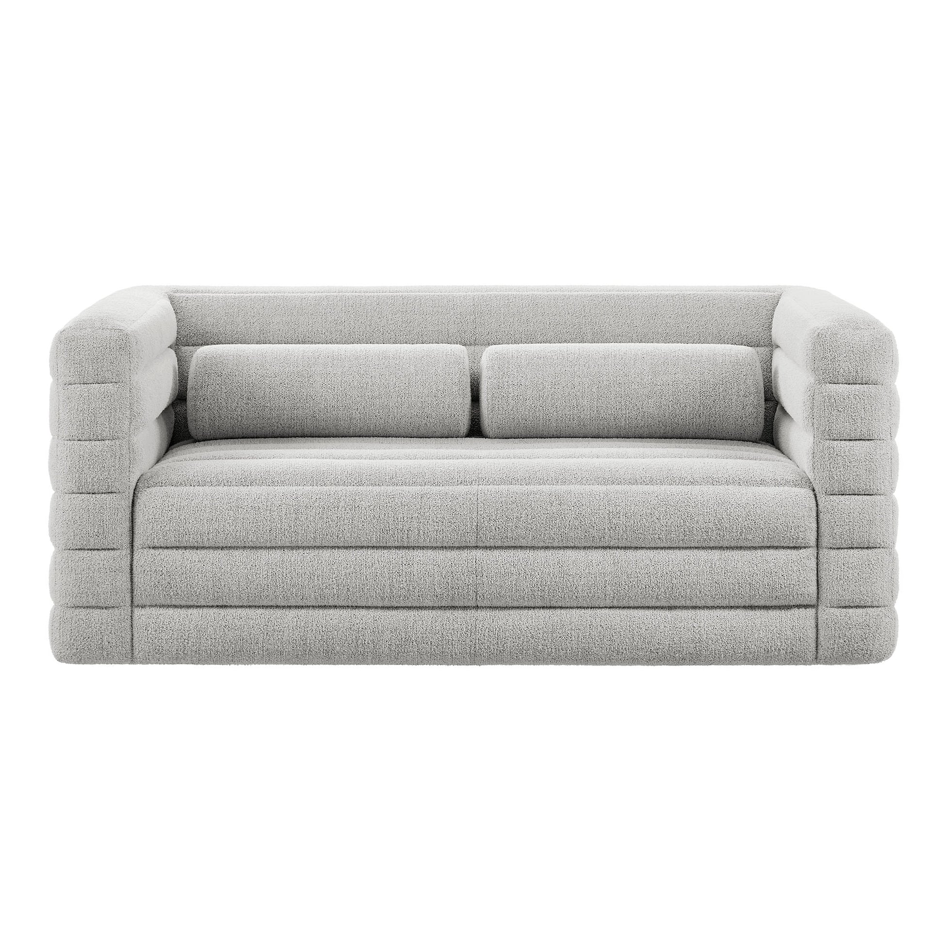Relle Channel Tufted Boucle Upholstered Loveseat by Modway - Best Buy Furniture
