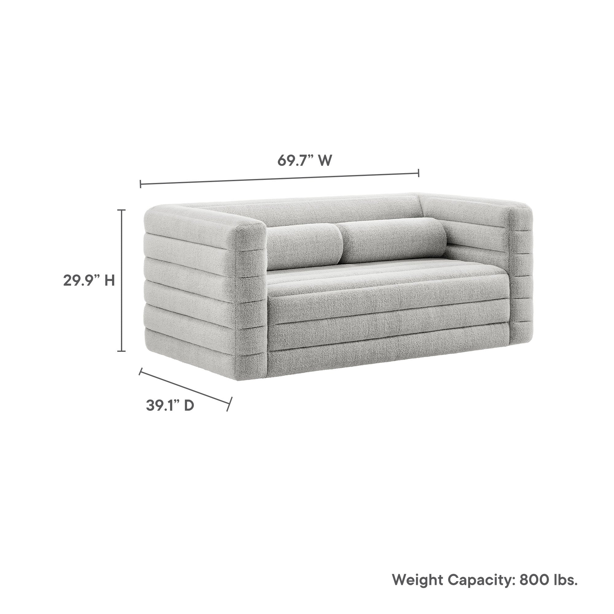 Relle Channel Tufted Boucle Upholstered Loveseat by Modway - Best Buy Furniture