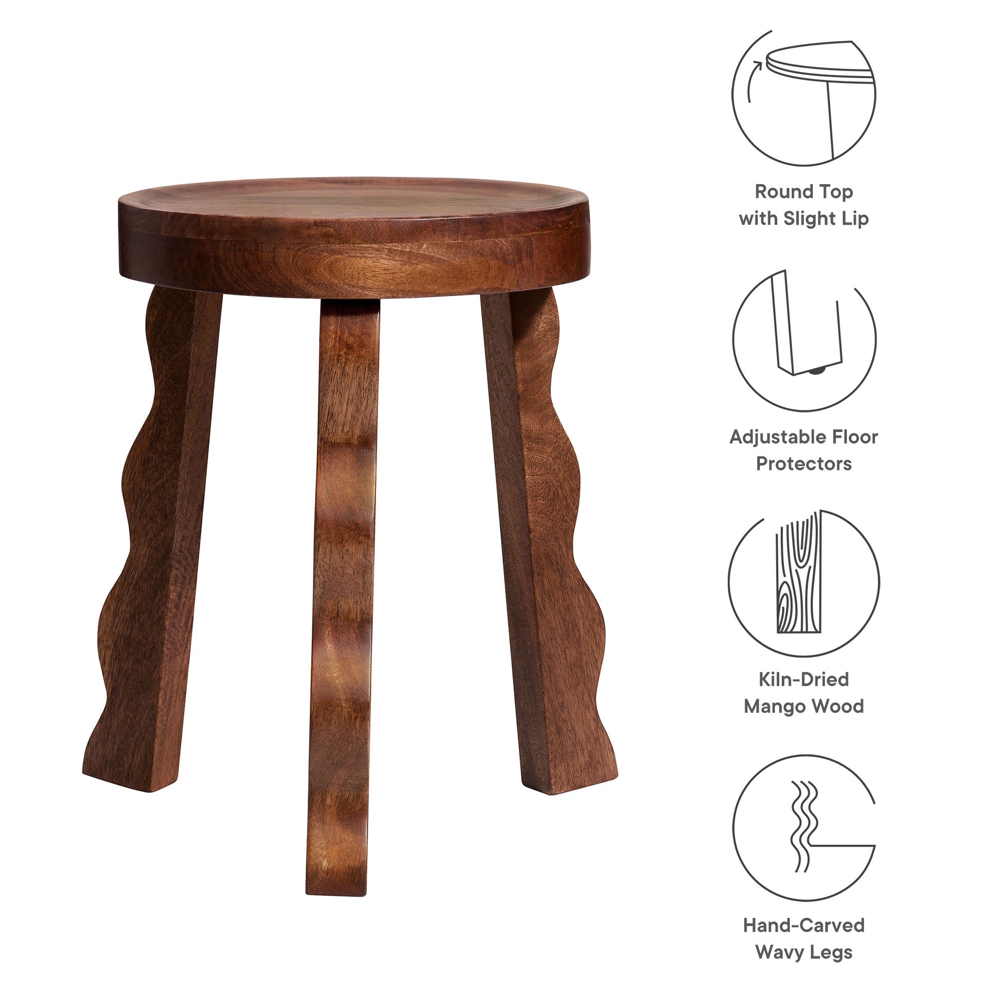 Sorrel Carved Wood Stool by Modway - Best Buy Furniture