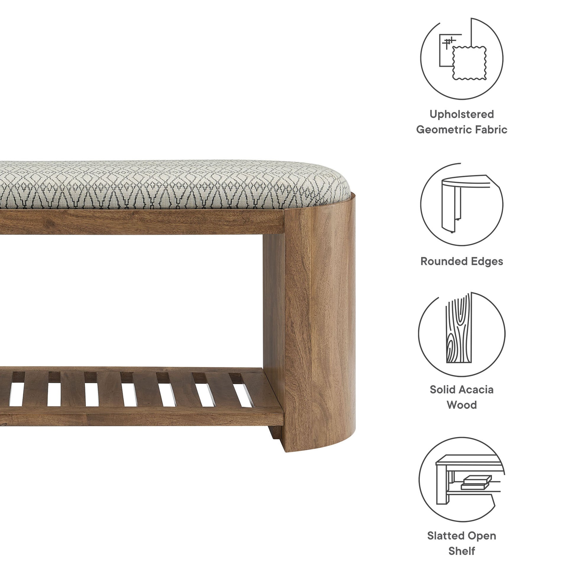 Ashby 45" Geometric Upholstered Bench by Modway - Best Buy Furniture
