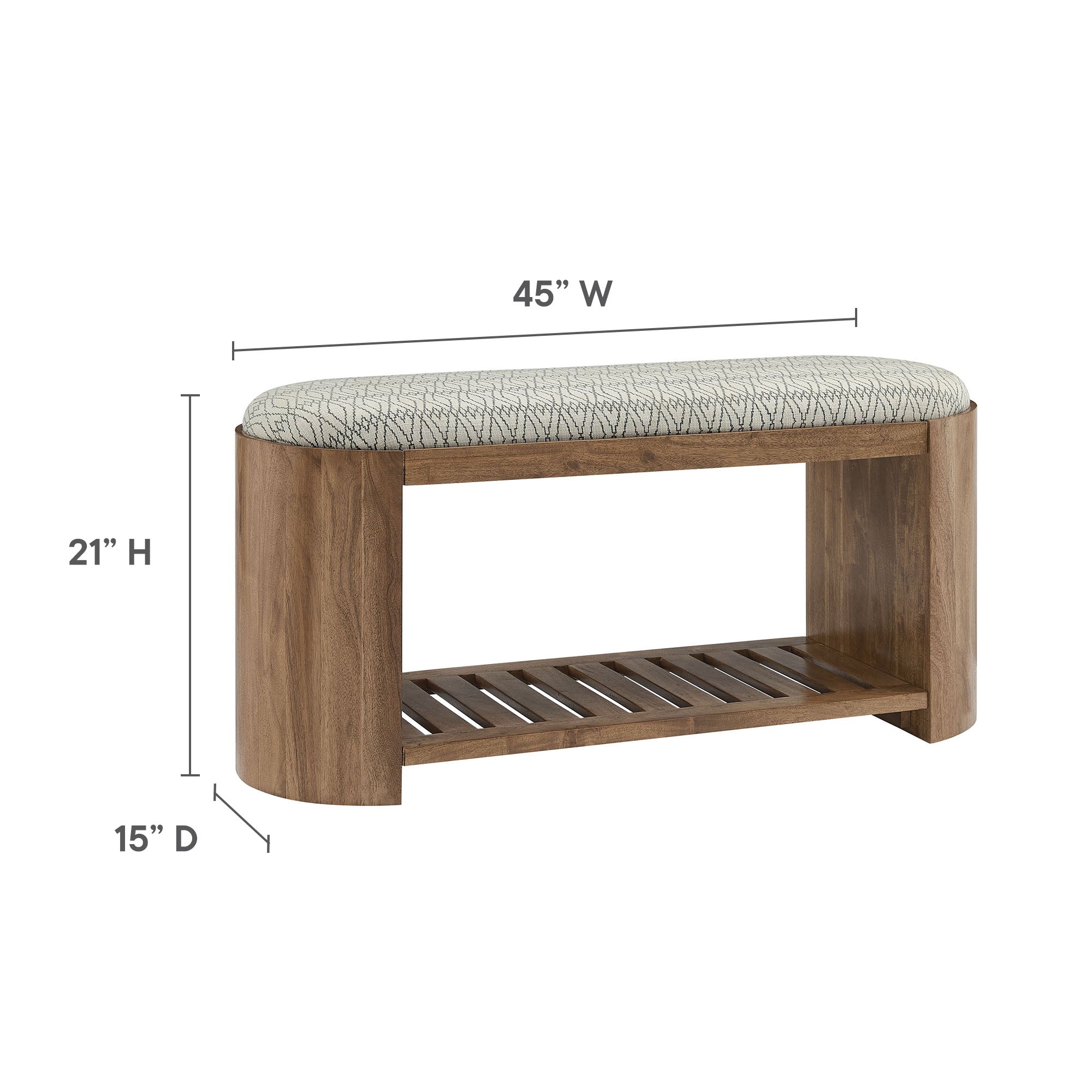 Ashby 45" Geometric Upholstered Bench by Modway - Best Buy Furniture
