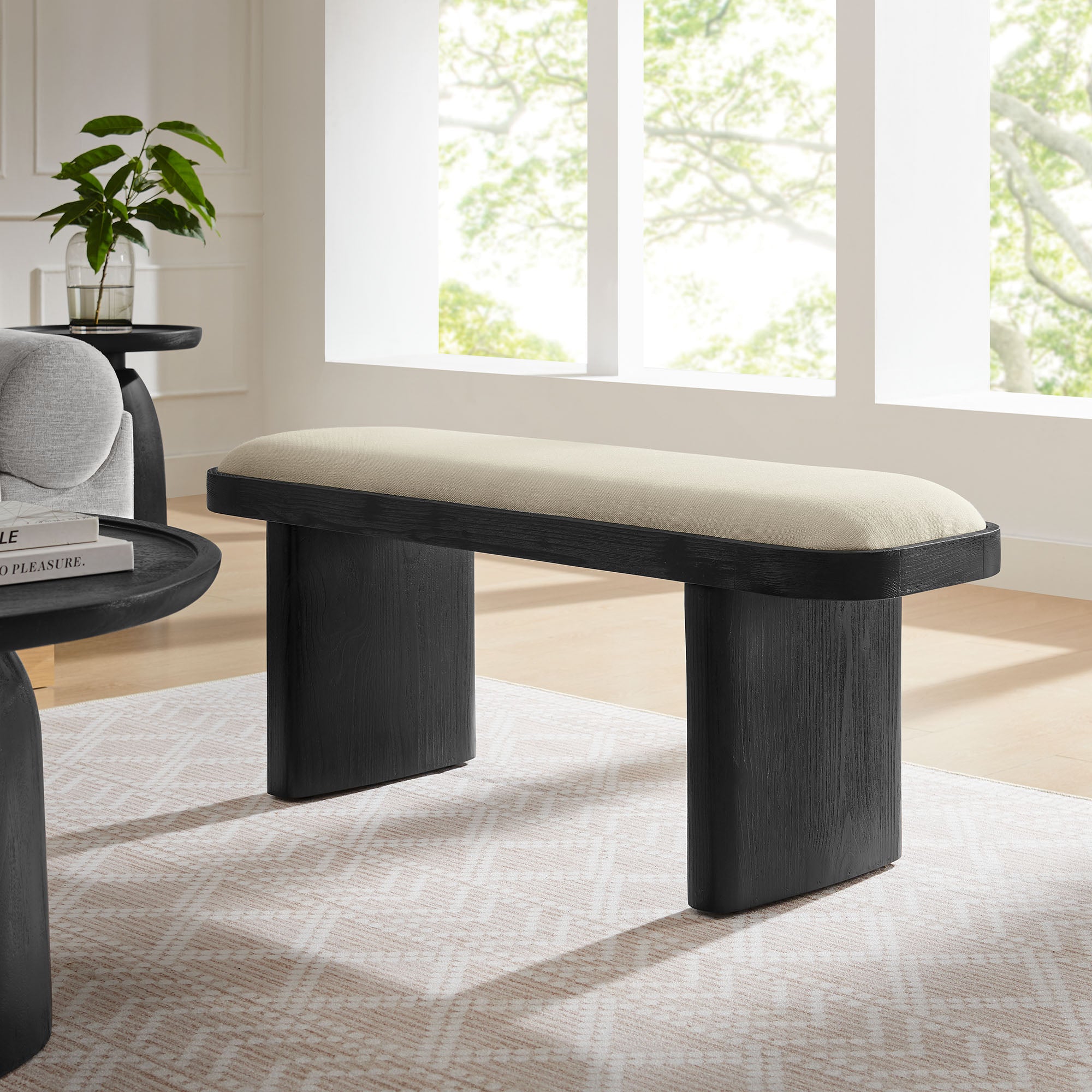 Iver 43" Upholstered Wood Accent Bench by Modway - Best Buy Furniture