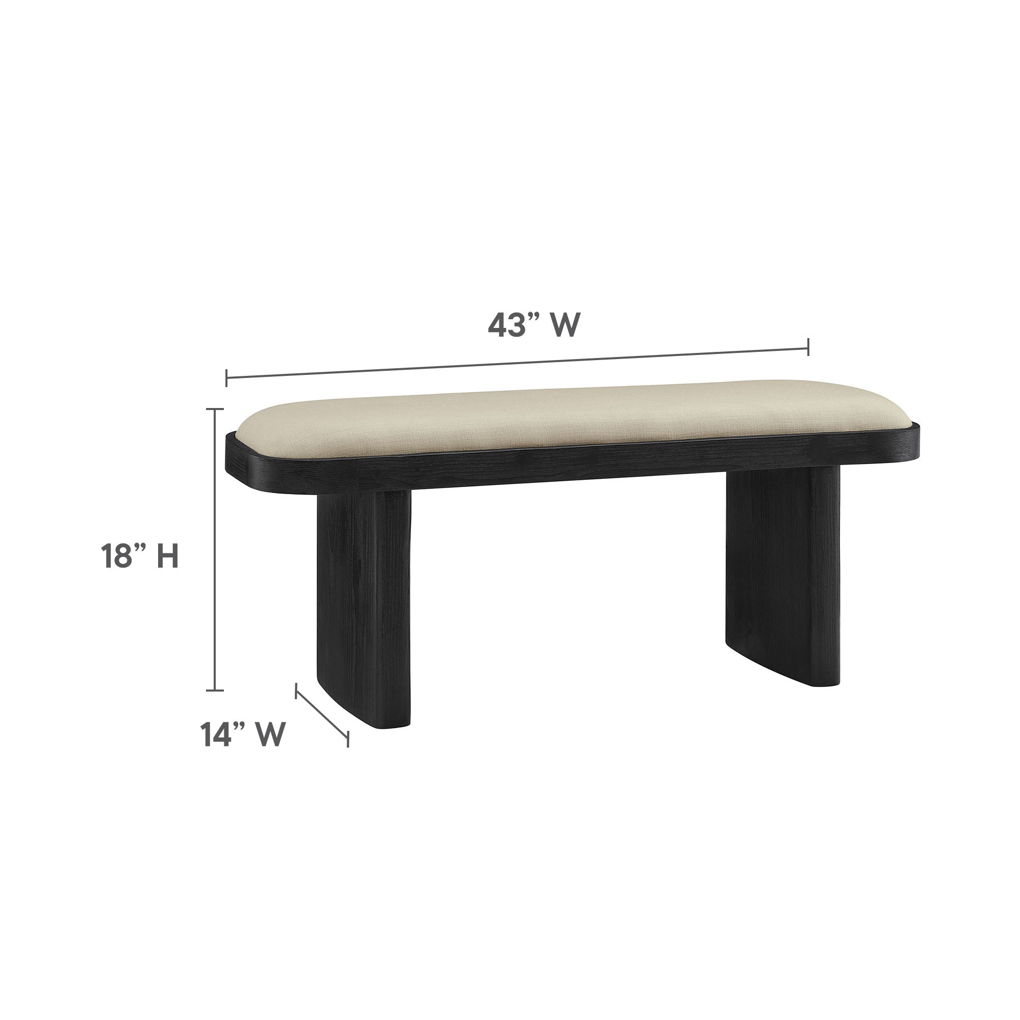 Iver 43" Upholstered Wood Accent Bench by Modway - Best Buy Furniture