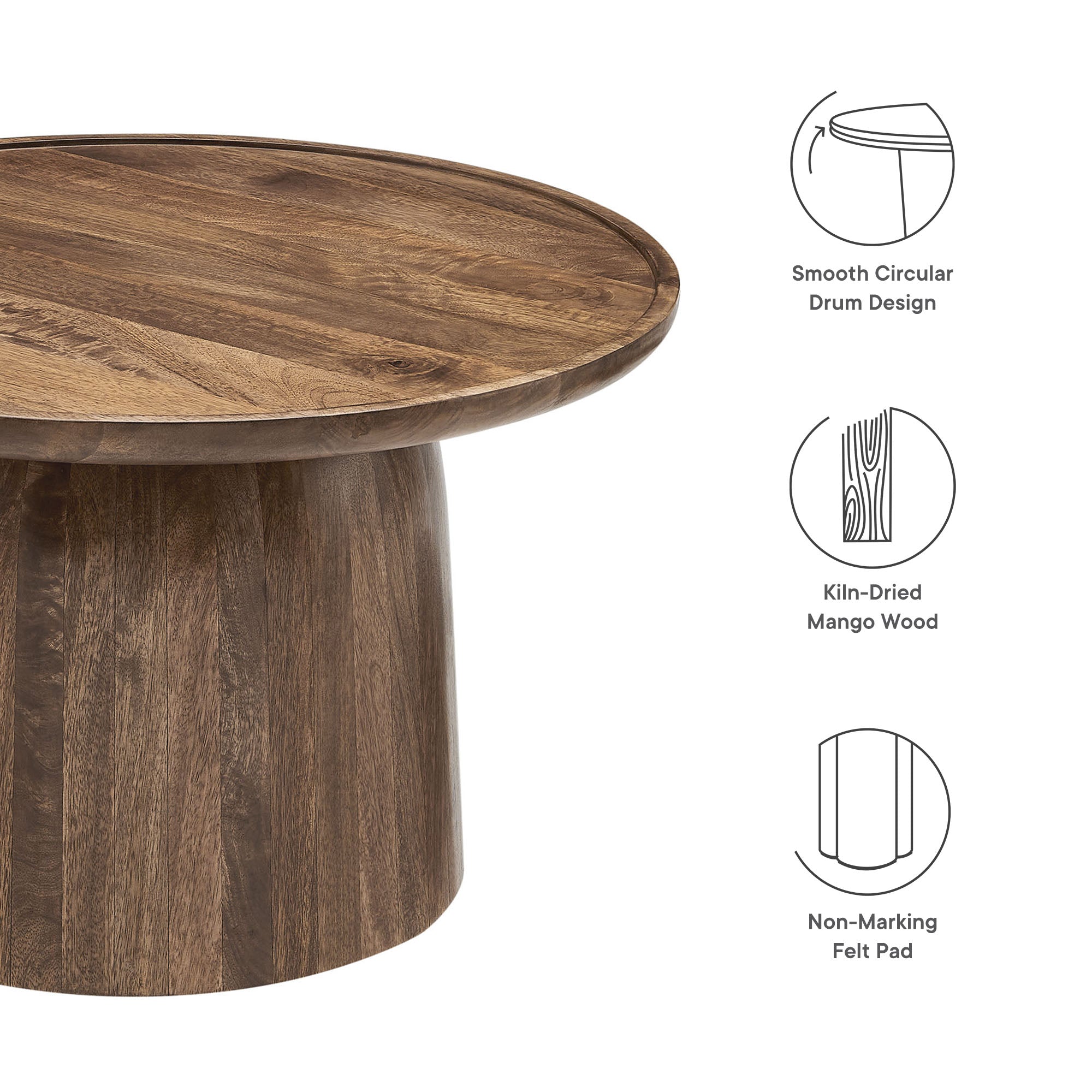Holloway 30" Round Wood Coffee Table by Modway - Best Buy Furniture