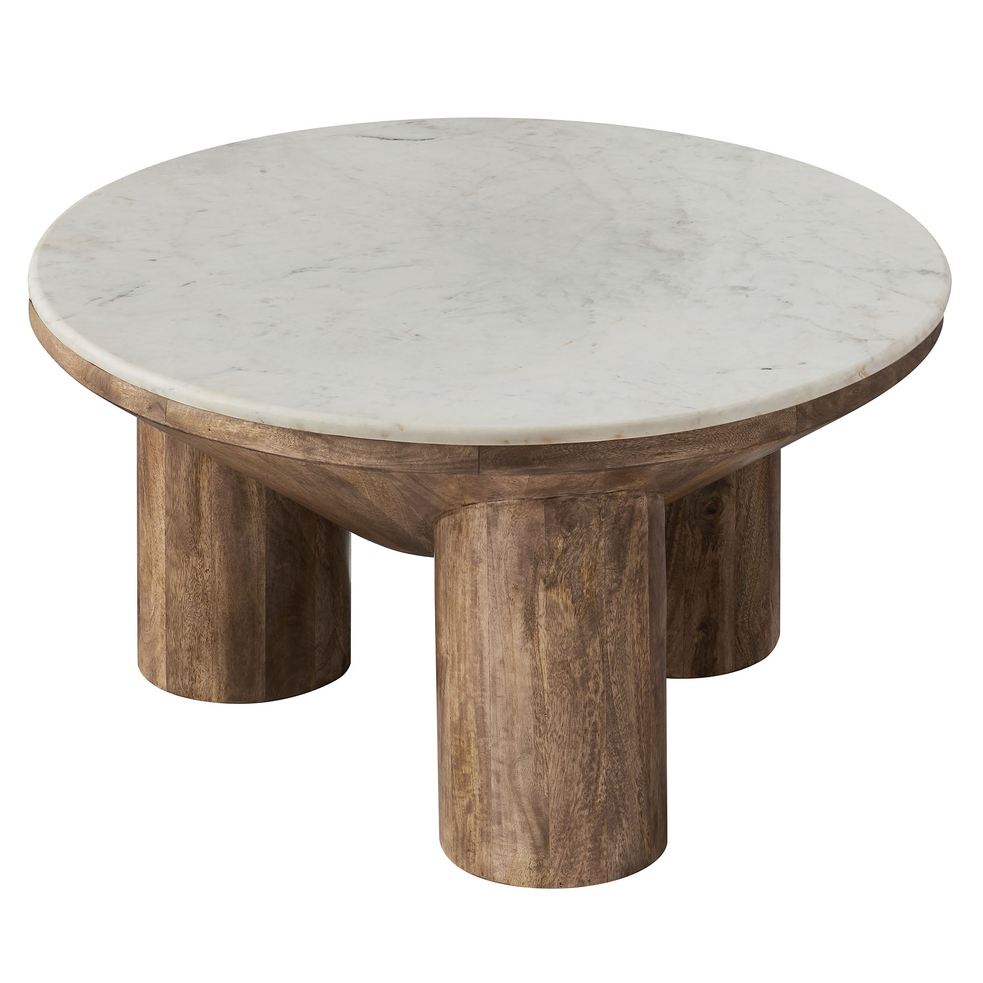 Ellison 33" Round Wood Coffee Table With Marble Top by Modway - Best Buy Furniture