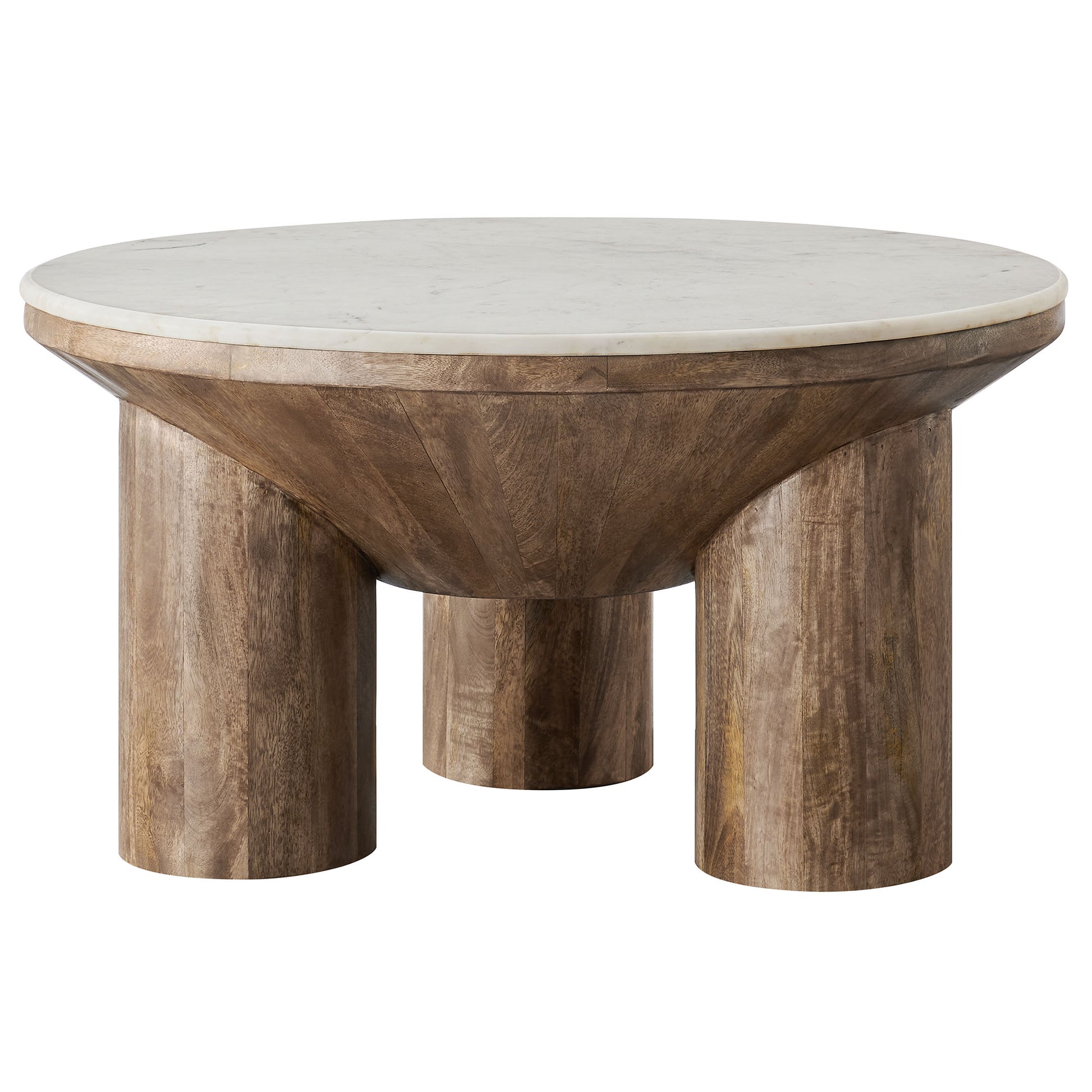 Ellison 33" Round Wood Coffee Table With Marble Top by Modway - Best Buy Furniture