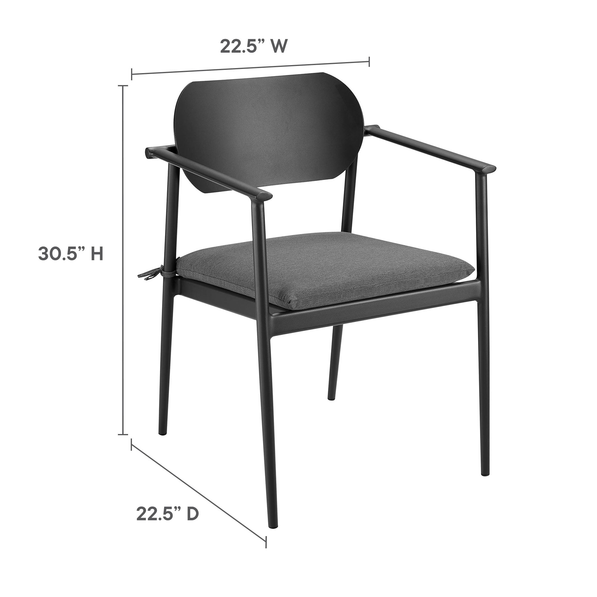 Aeris Stackable Outdoor Patio Aluminum Dining Armchair Set of 2 by Modway - Best Buy Furniture