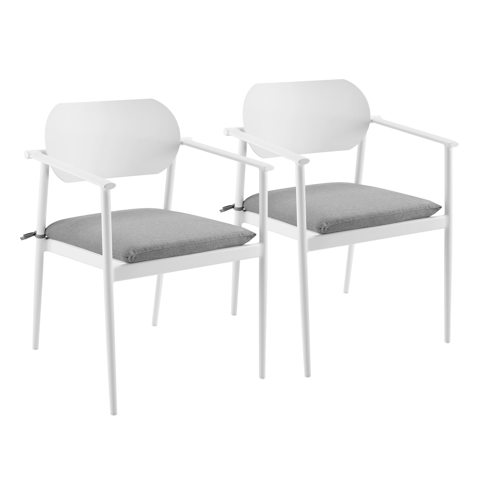 Aeris Stackable Outdoor Patio Aluminum Dining Armchair Set of 2 by Modway - Best Buy Furniture