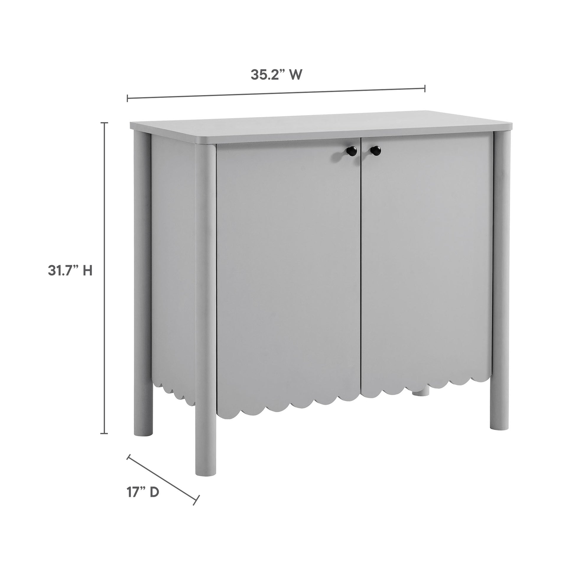 Emmeline 35" 2-Door Scalloped Sideboard Cabinet by Modway - Best Buy Furniture