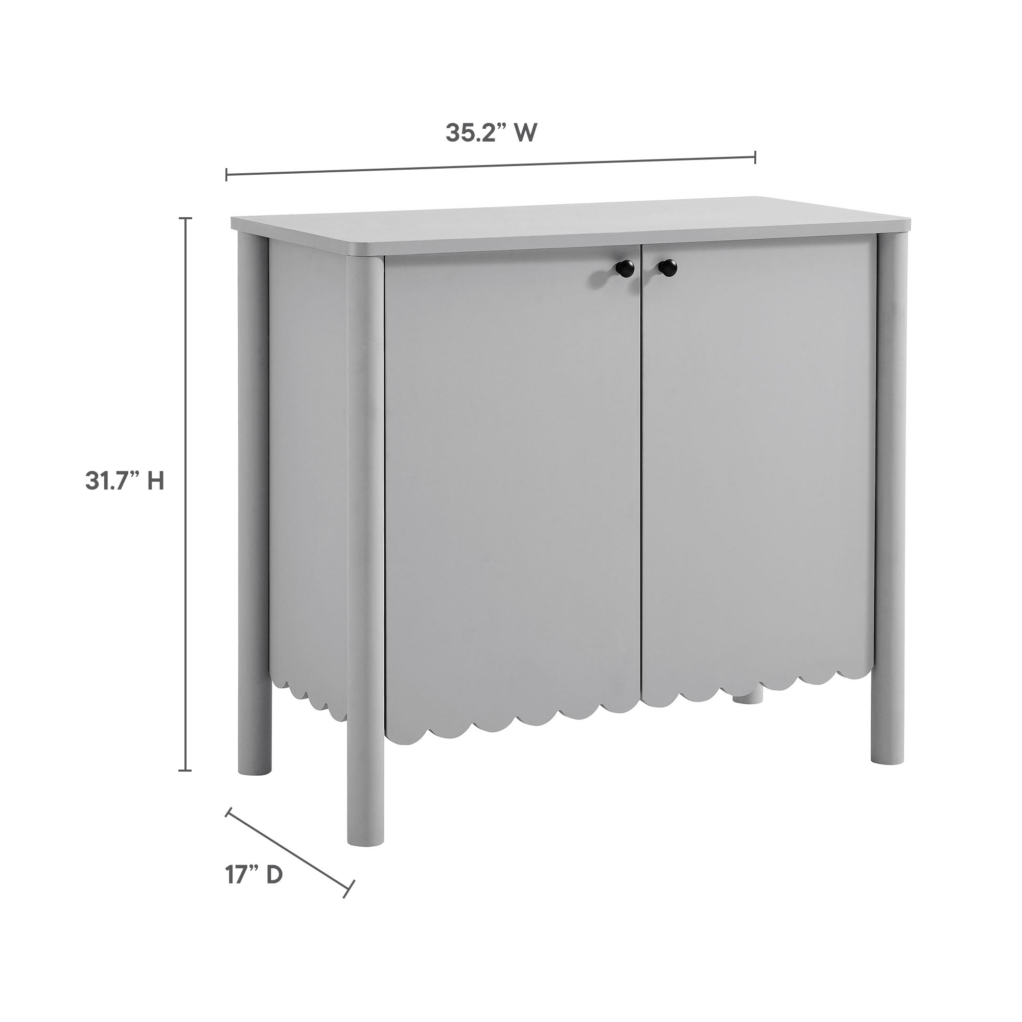 Emmeline 35" 2-Door Scalloped Sideboard Cabinet by Modway - Best Buy Furniture