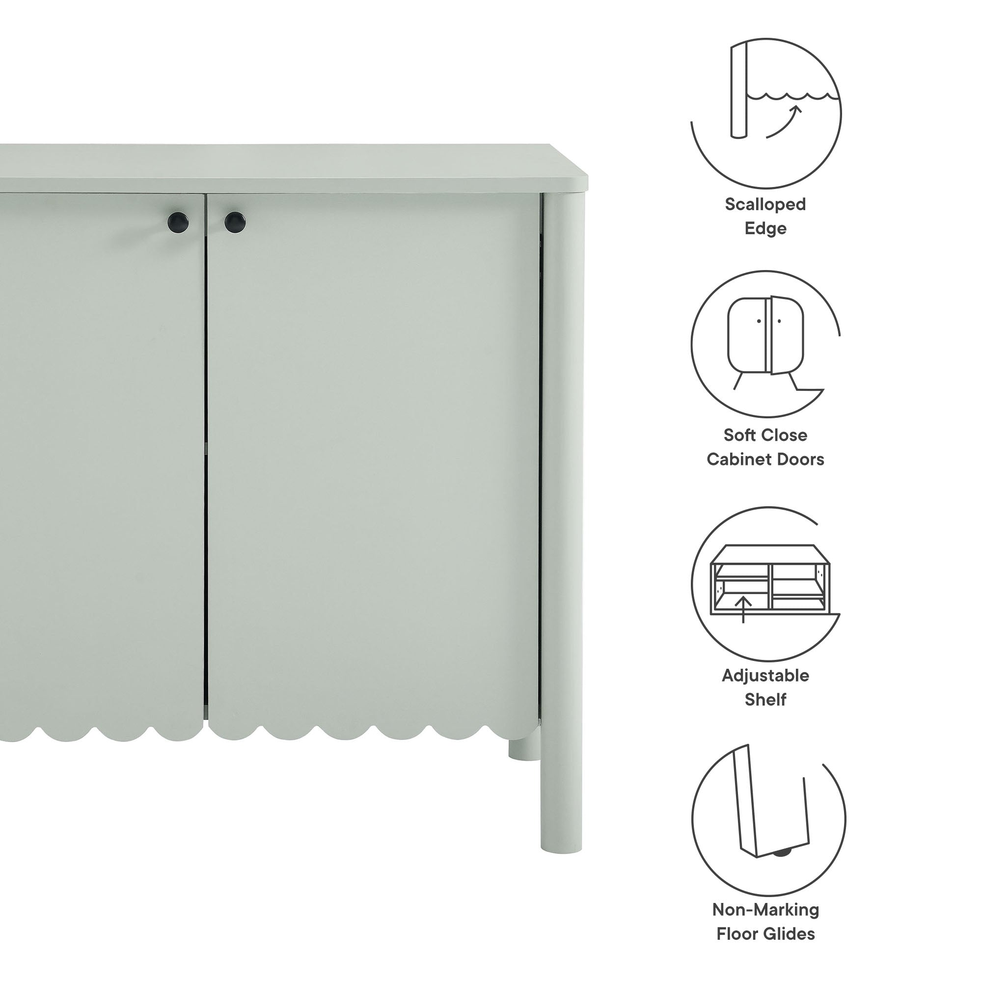 Emmeline 35" 2-Door Scalloped Sideboard Cabinet by Modway - Best Buy Furniture