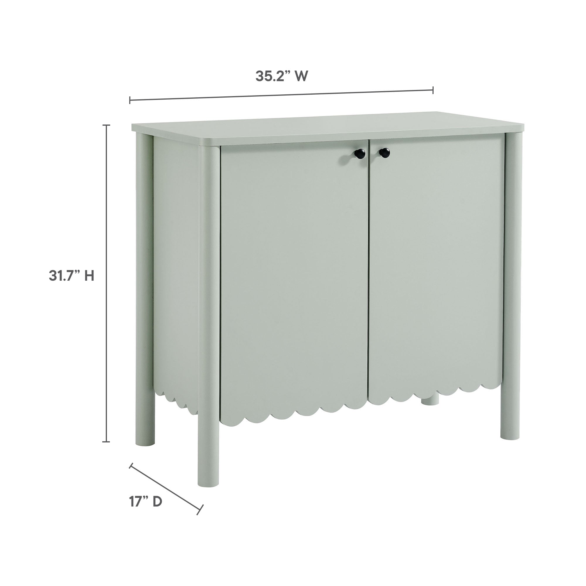 Emmeline 35" 2-Door Scalloped Sideboard Cabinet by Modway - Best Buy Furniture