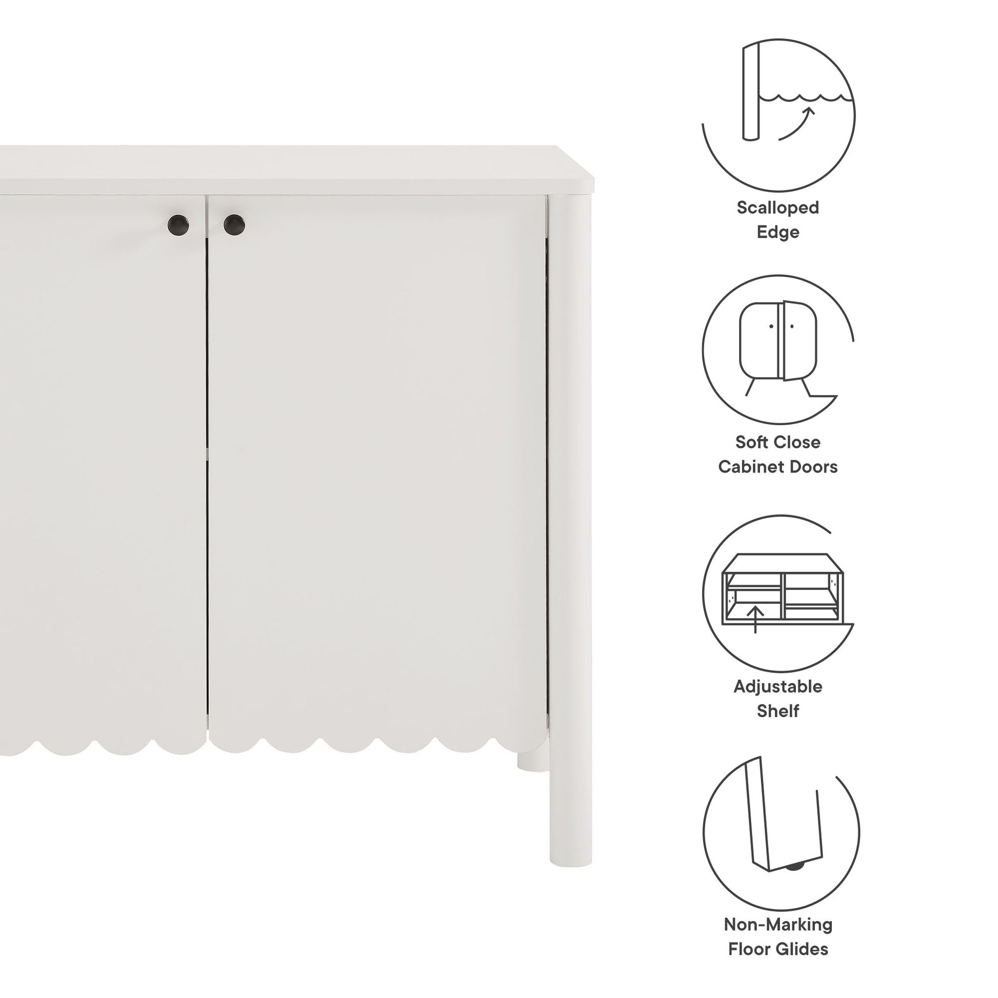 Emmeline 35" 2-Door Scalloped Sideboard Cabinet by Modway - Best Buy Furniture