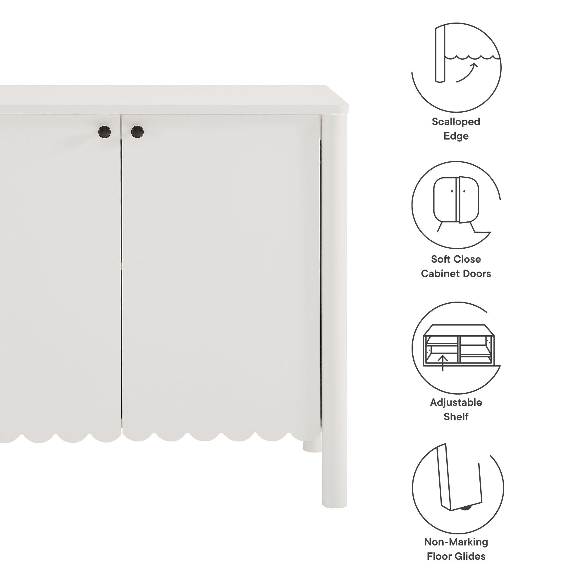 Emmeline 35" 2-Door Scalloped Sideboard Cabinet by Modway - Best Buy Furniture