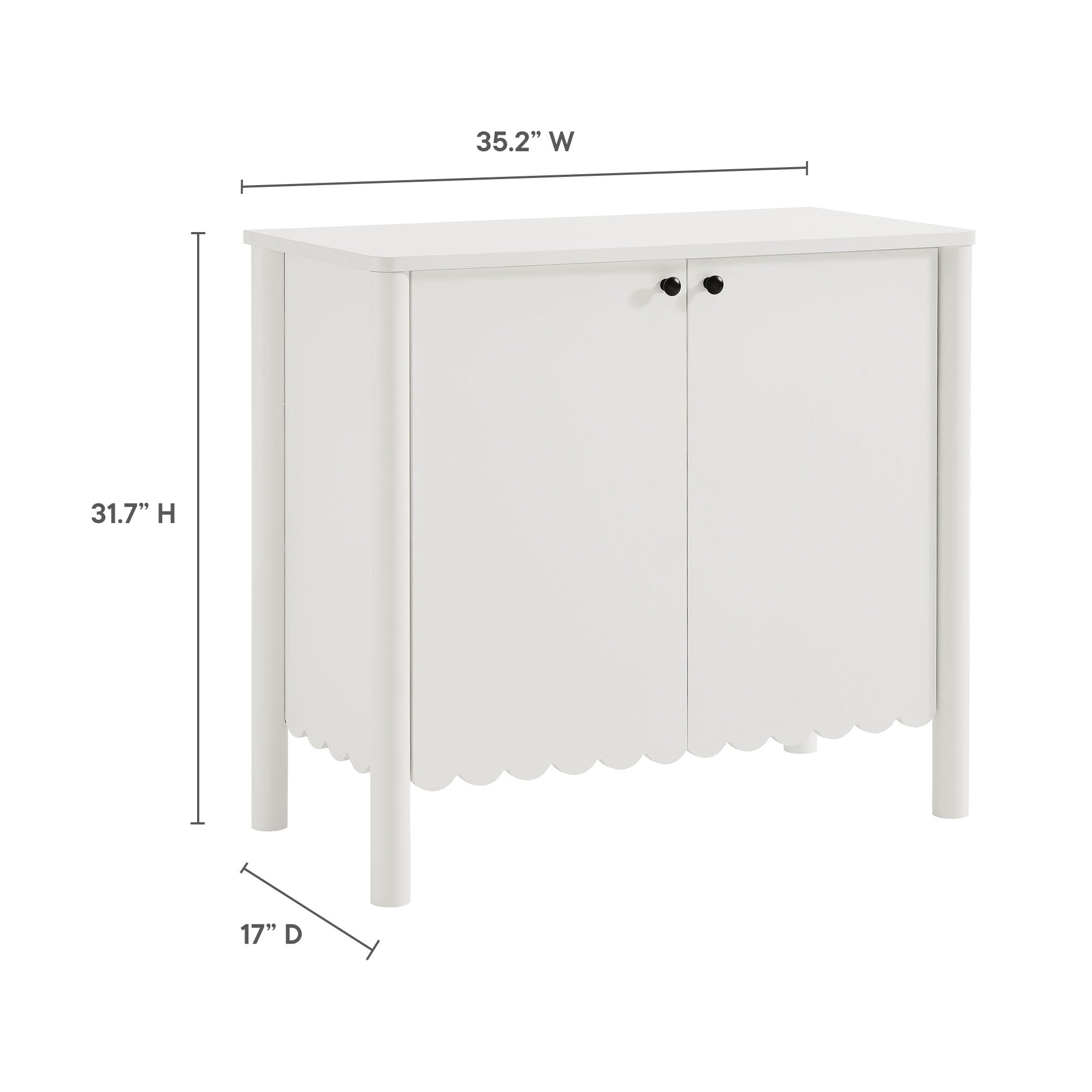 Emmeline 35" 2-Door Scalloped Sideboard Cabinet by Modway - Best Buy Furniture