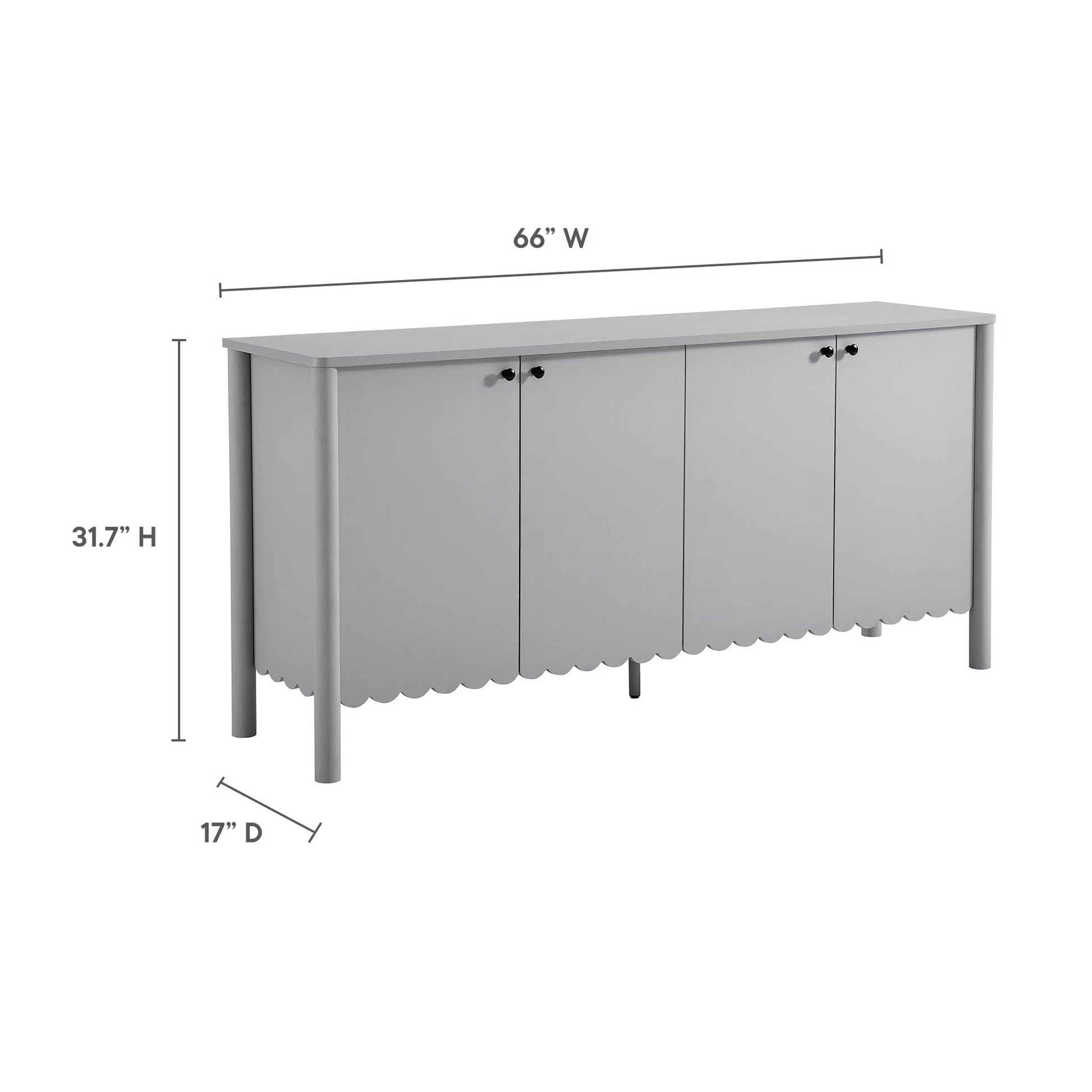 Emmeline 66" 4-Door Scalloped Sideboard Cabinet by Modway - Best Buy Furniture