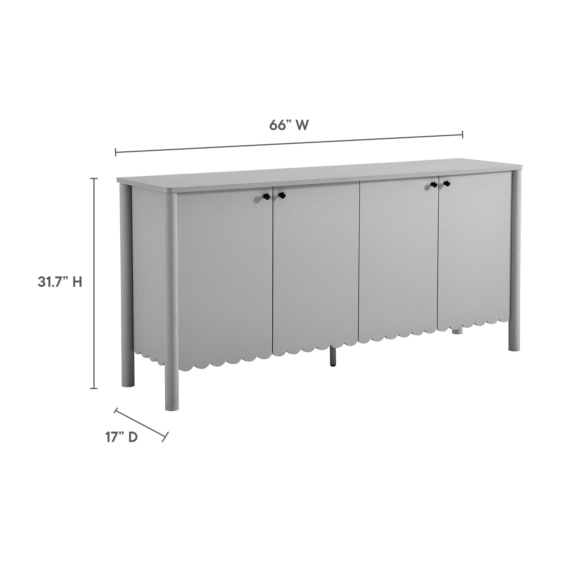 Emmeline 66" 4-Door Scalloped Sideboard Cabinet by Modway - Best Buy Furniture