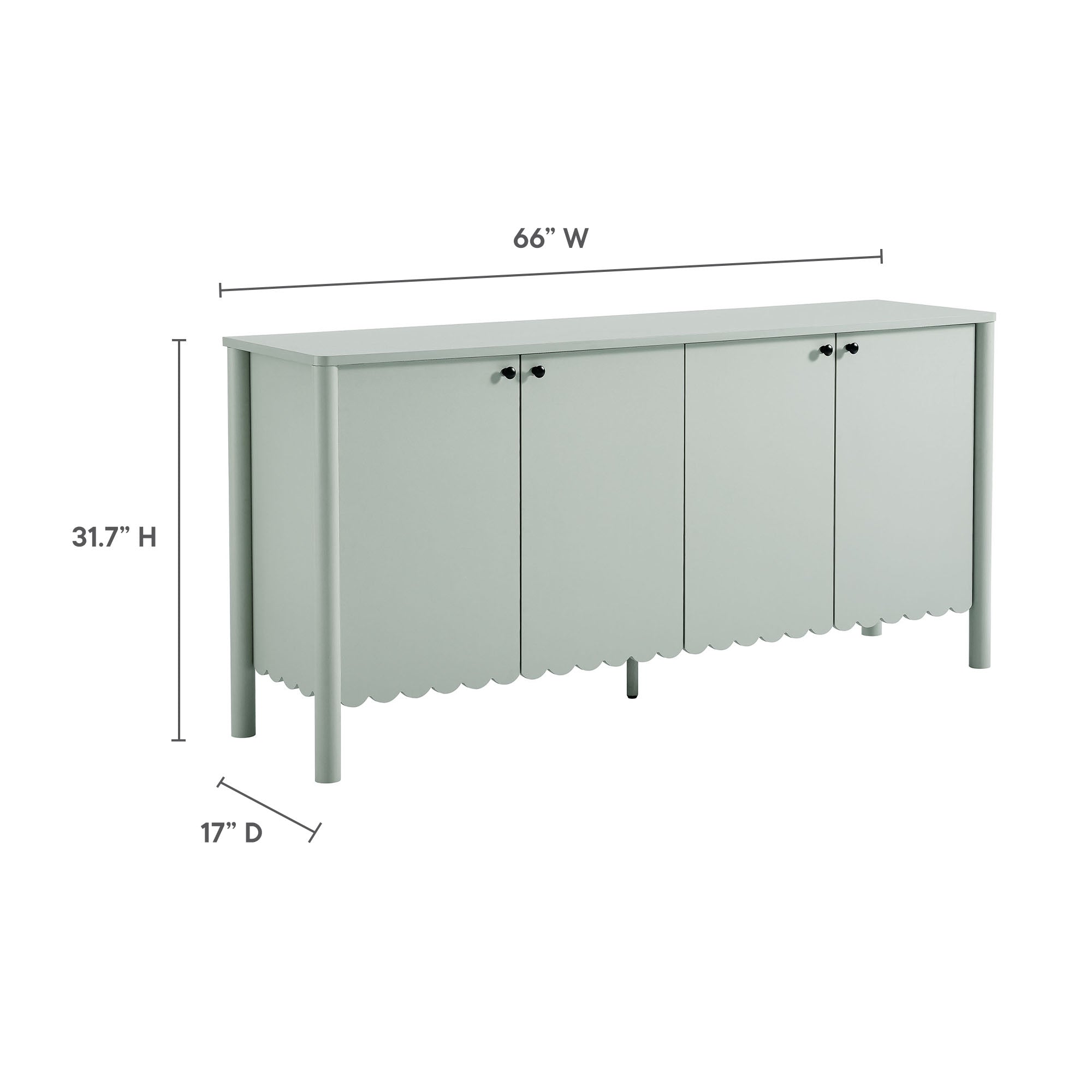 Emmeline 66" 4-Door Scalloped Sideboard Cabinet by Modway - Best Buy Furniture