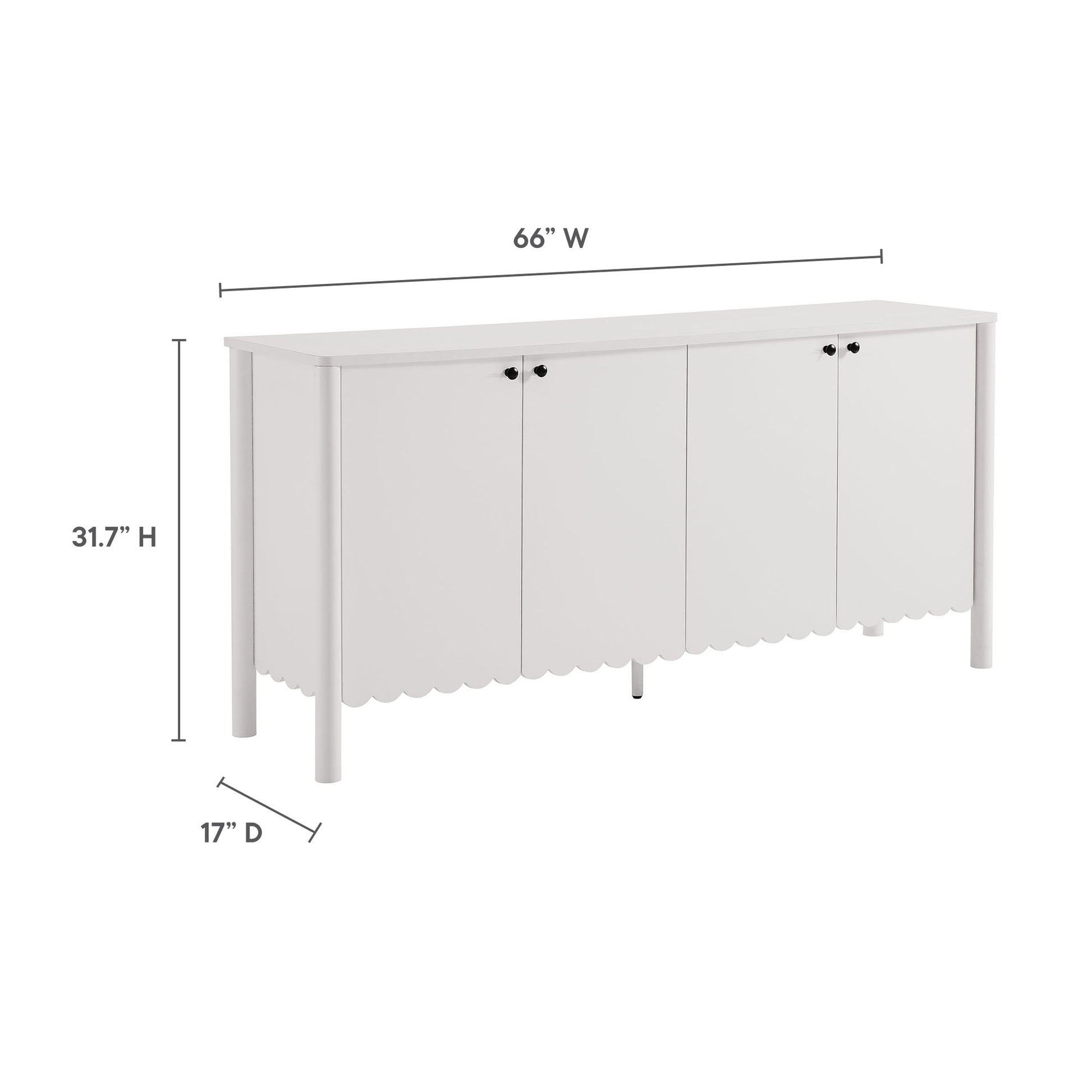 Emmeline 66" 4-Door Scalloped Sideboard Cabinet by Modway - Best Buy Furniture