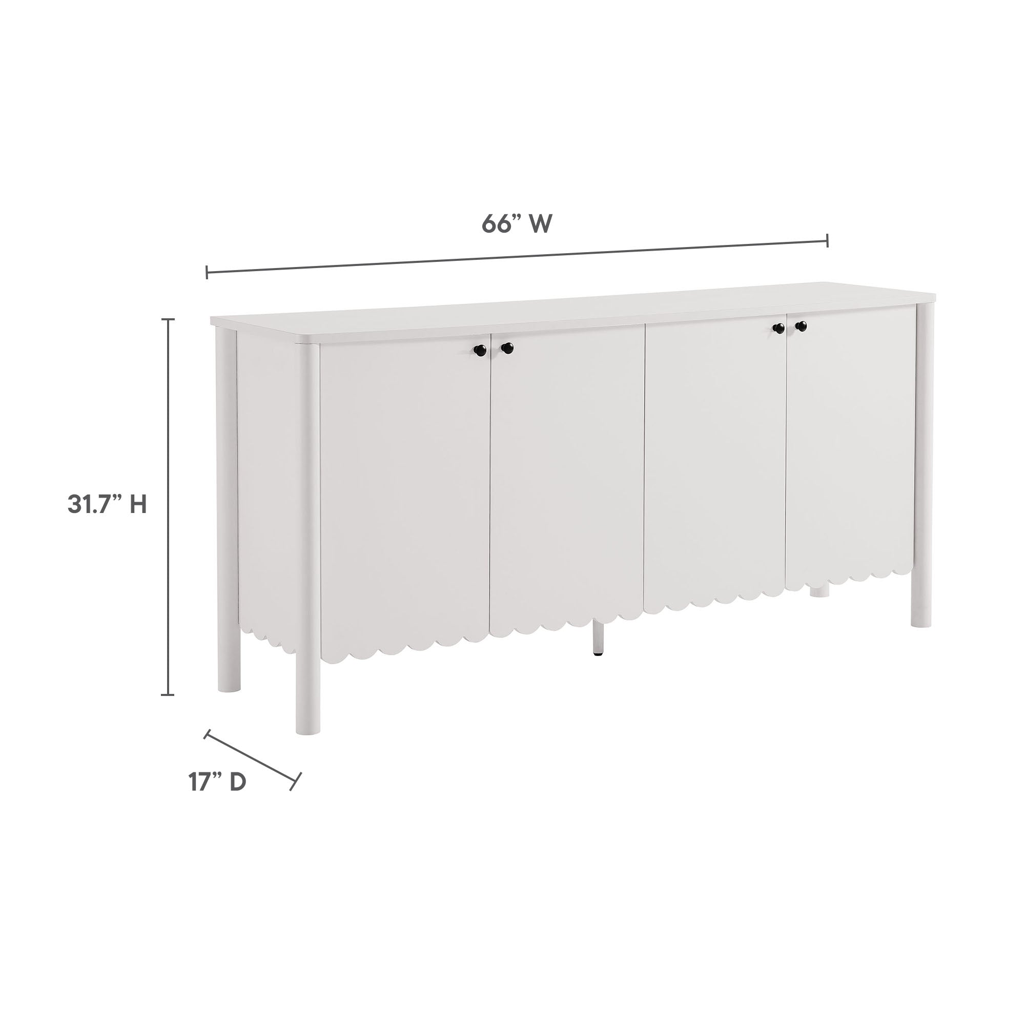 Emmeline 66" 4-Door Scalloped Sideboard Cabinet by Modway - Best Buy Furniture