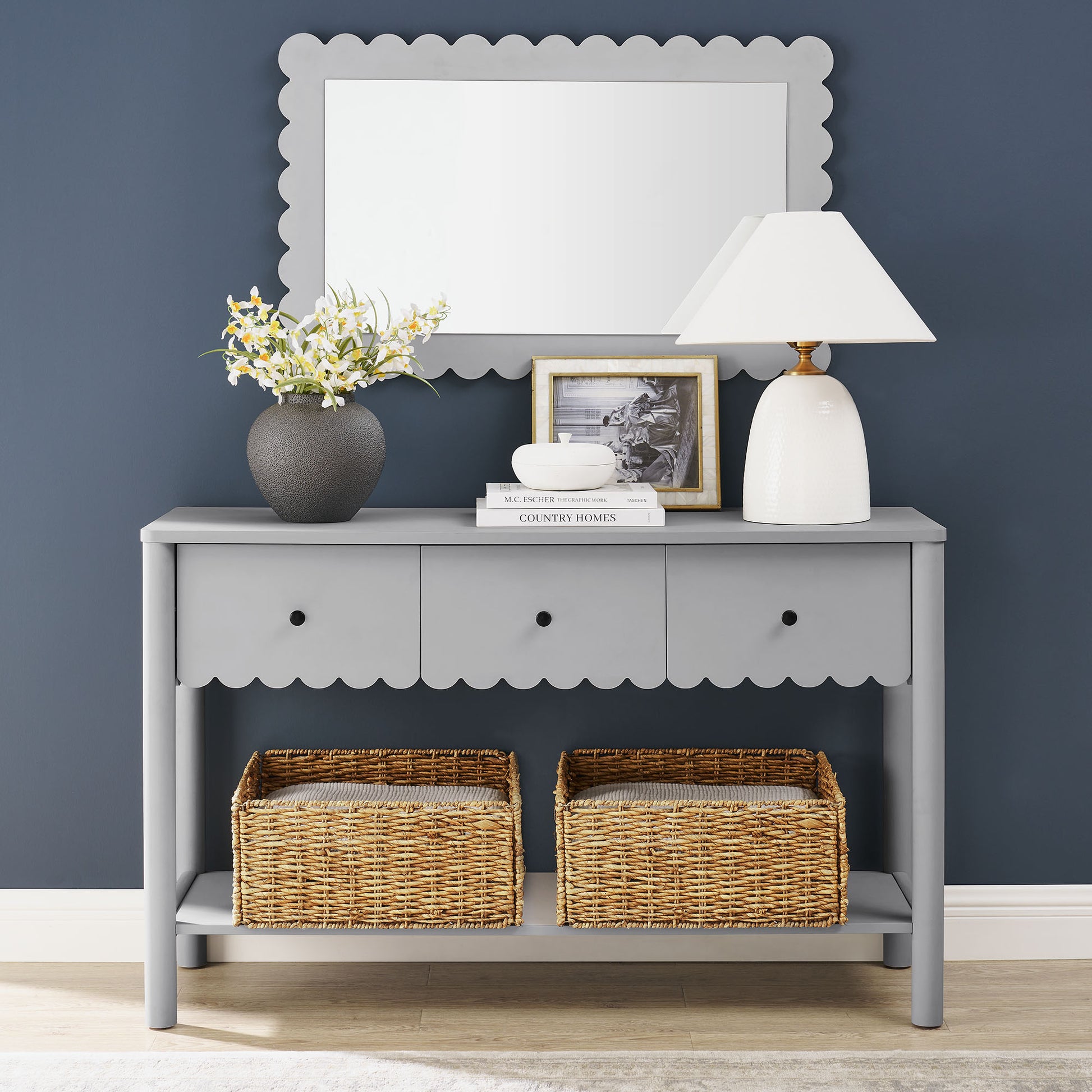 Emmeline 3-Drawer Scalloped Console Table by Modway - Best Buy Furniture