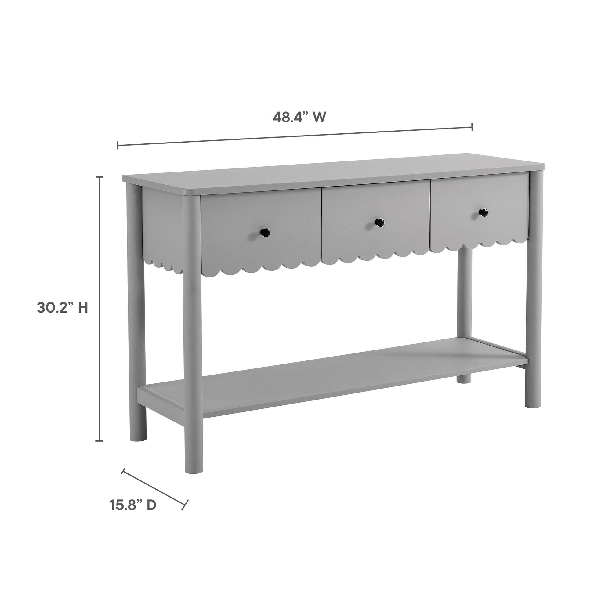 Emmeline 3-Drawer Scalloped Console Table by Modway - Best Buy Furniture