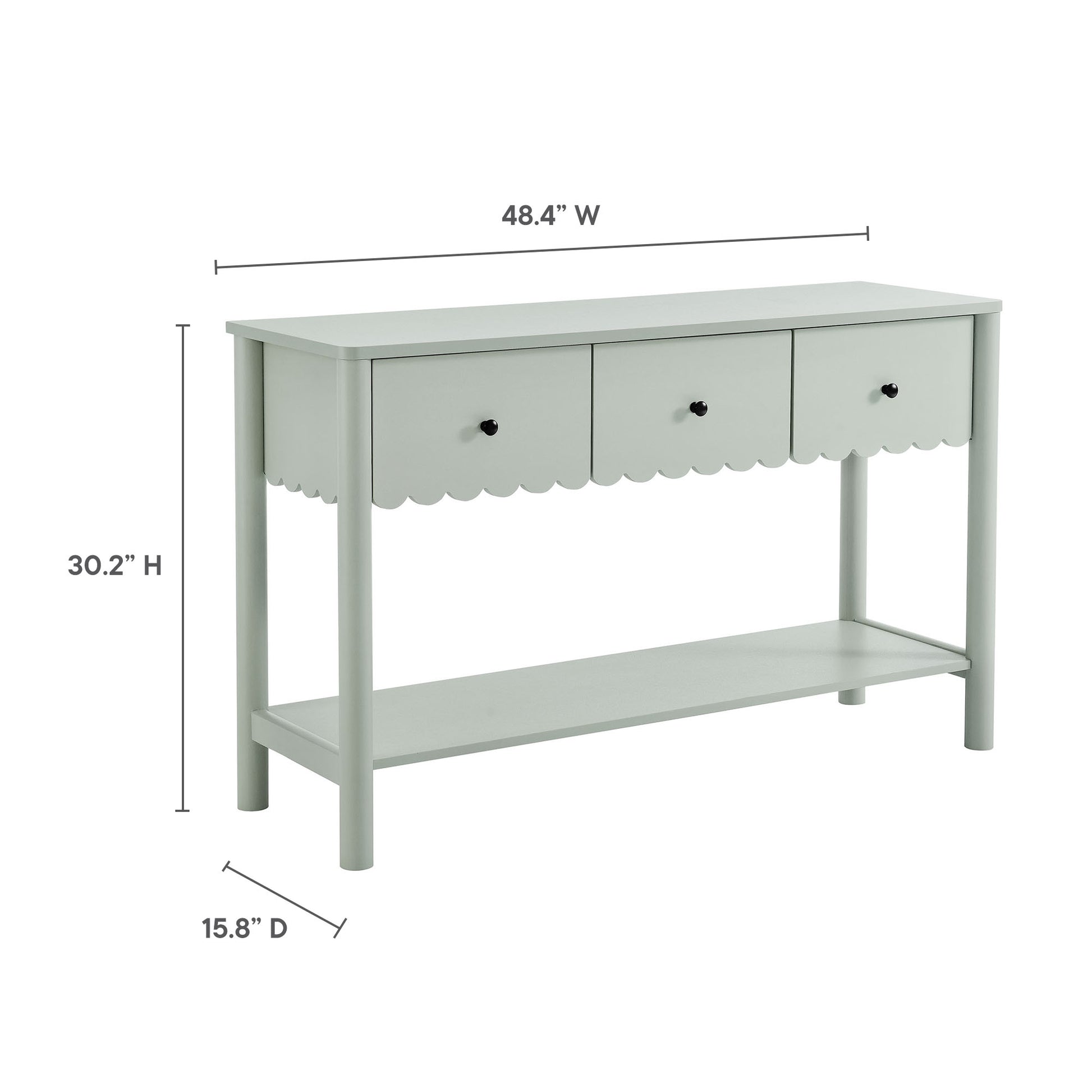 Emmeline 3-Drawer Scalloped Console Table by Modway - Best Buy Furniture