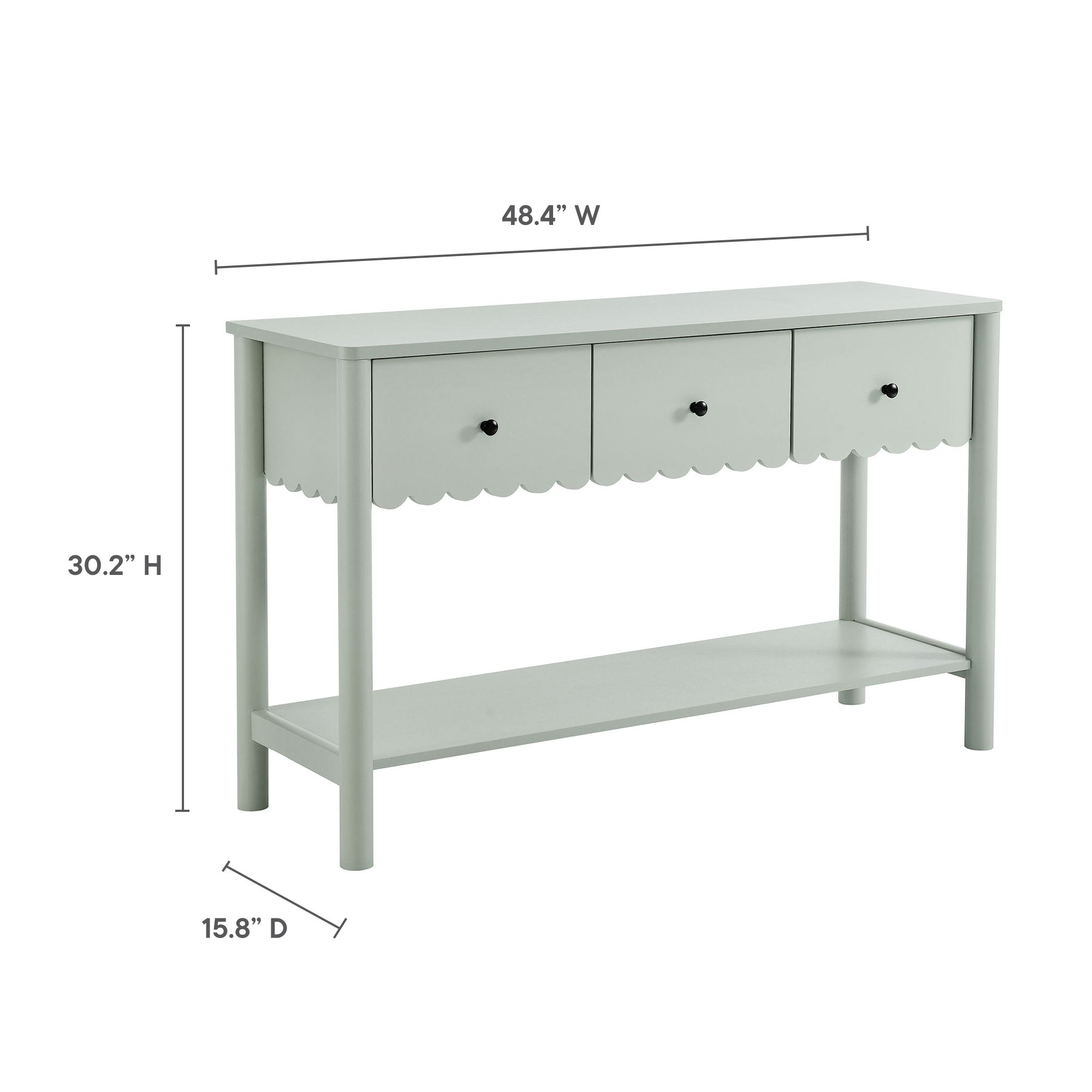 Emmeline 3-Drawer Scalloped Console Table by Modway - Best Buy Furniture