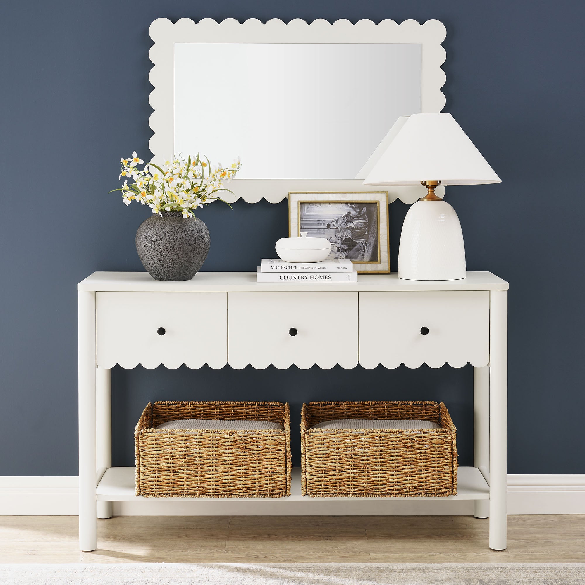 Emmeline 3-Drawer Scalloped Console Table by Modway - Best Buy Furniture