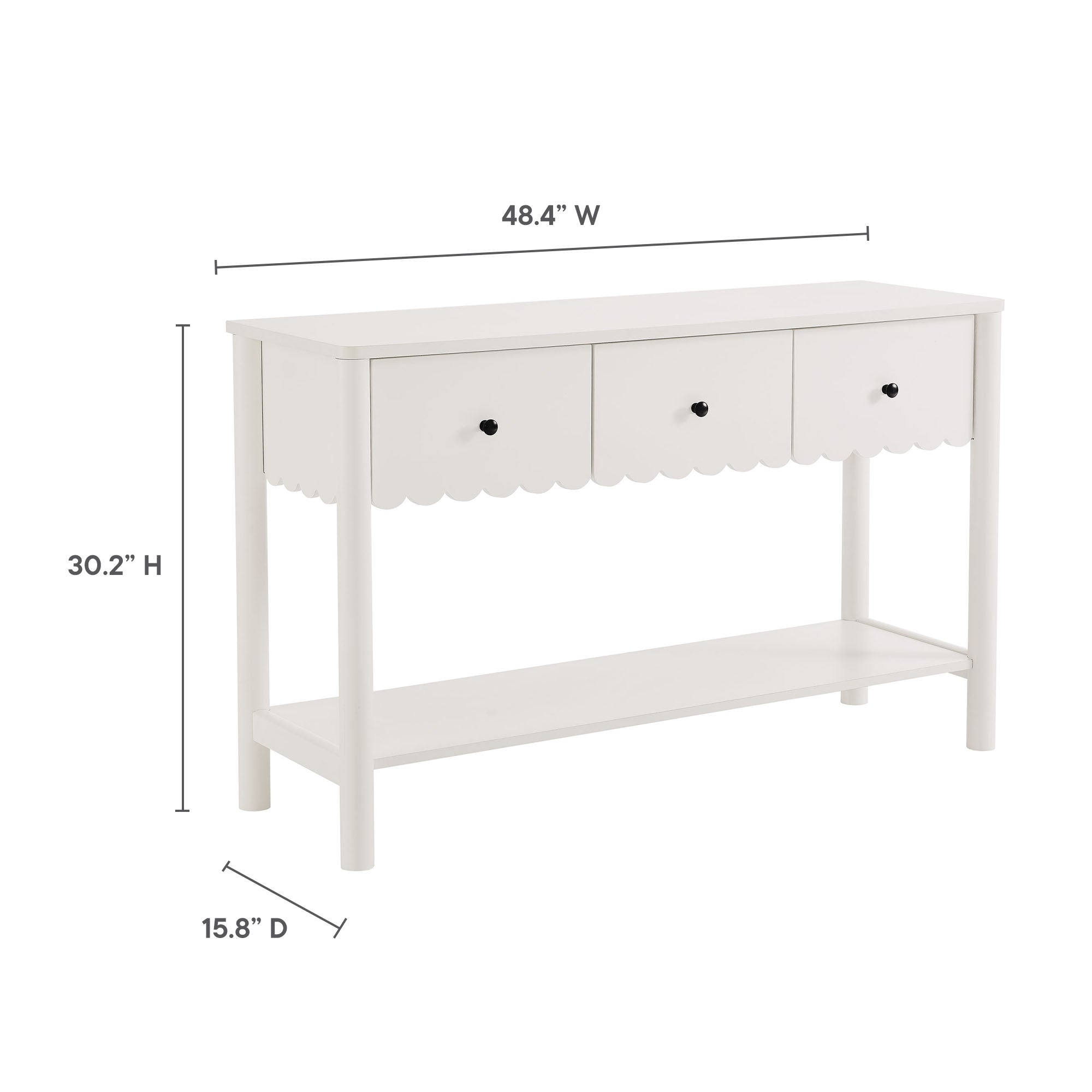 Emmeline 3-Drawer Scalloped Console Table by Modway - Best Buy Furniture