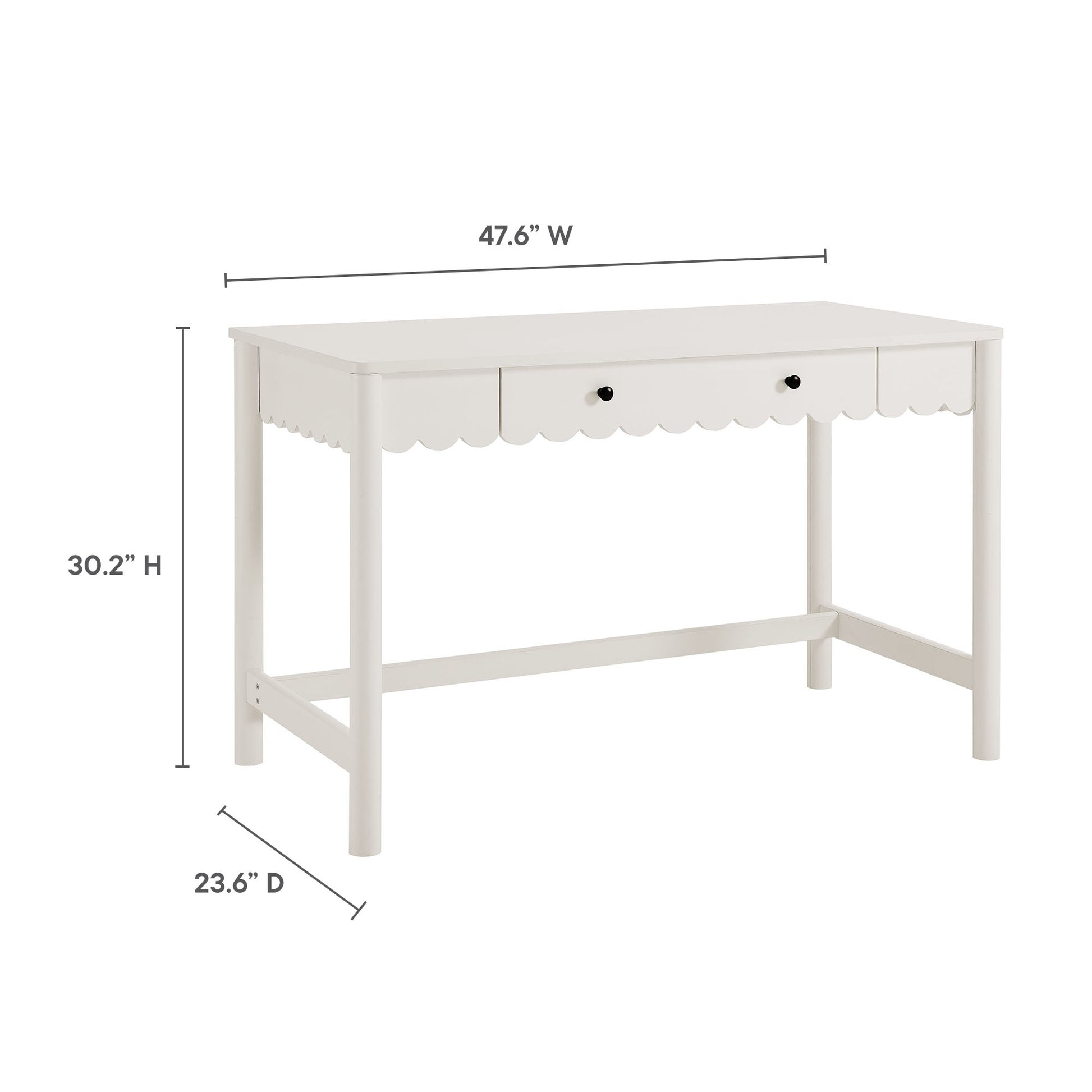 Emmeline 1-Drawer Scallop Writing Desk by Modway - Best Buy Furniture