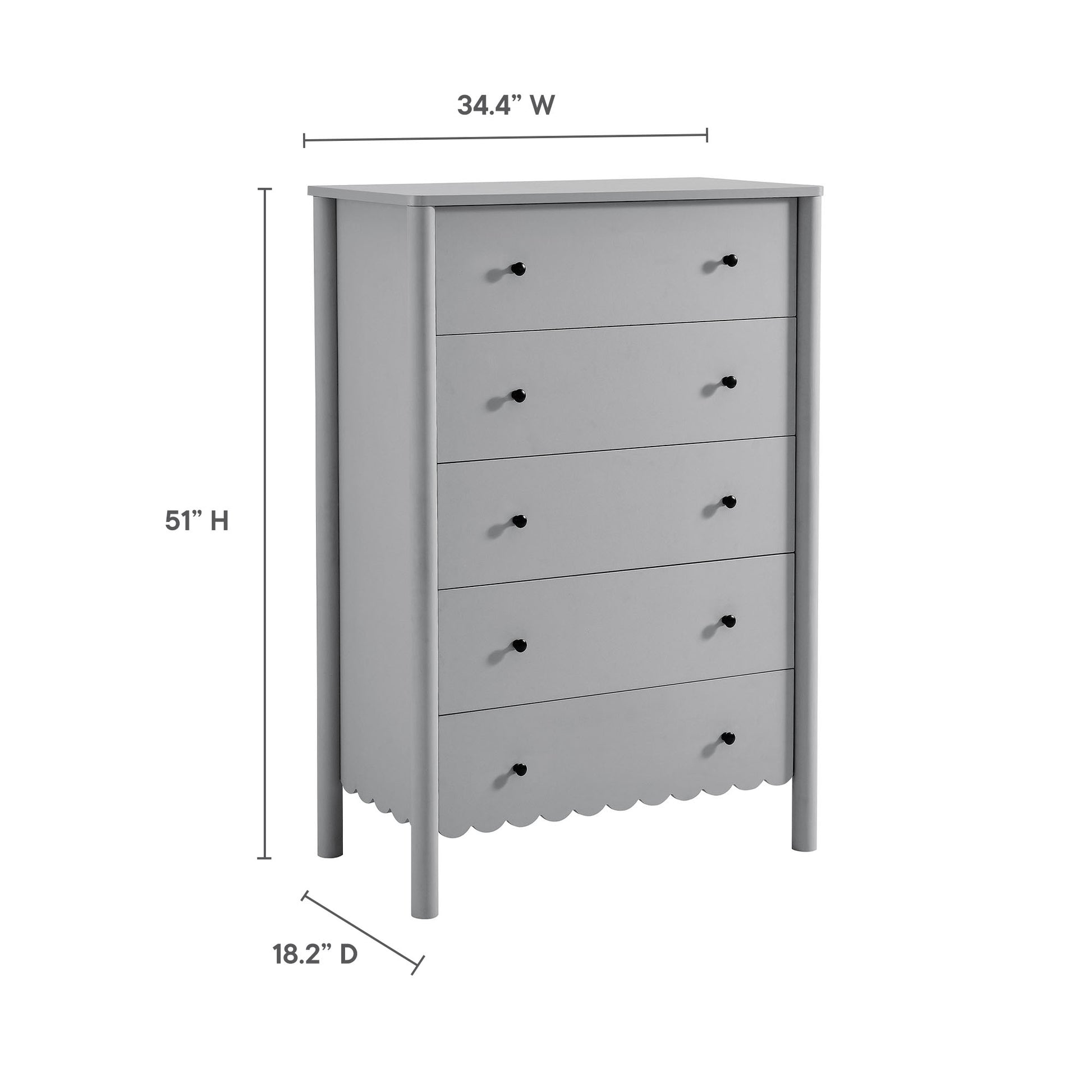 Emmeline Scalloped 5-Drawer Chest by Modway - Best Buy Furniture