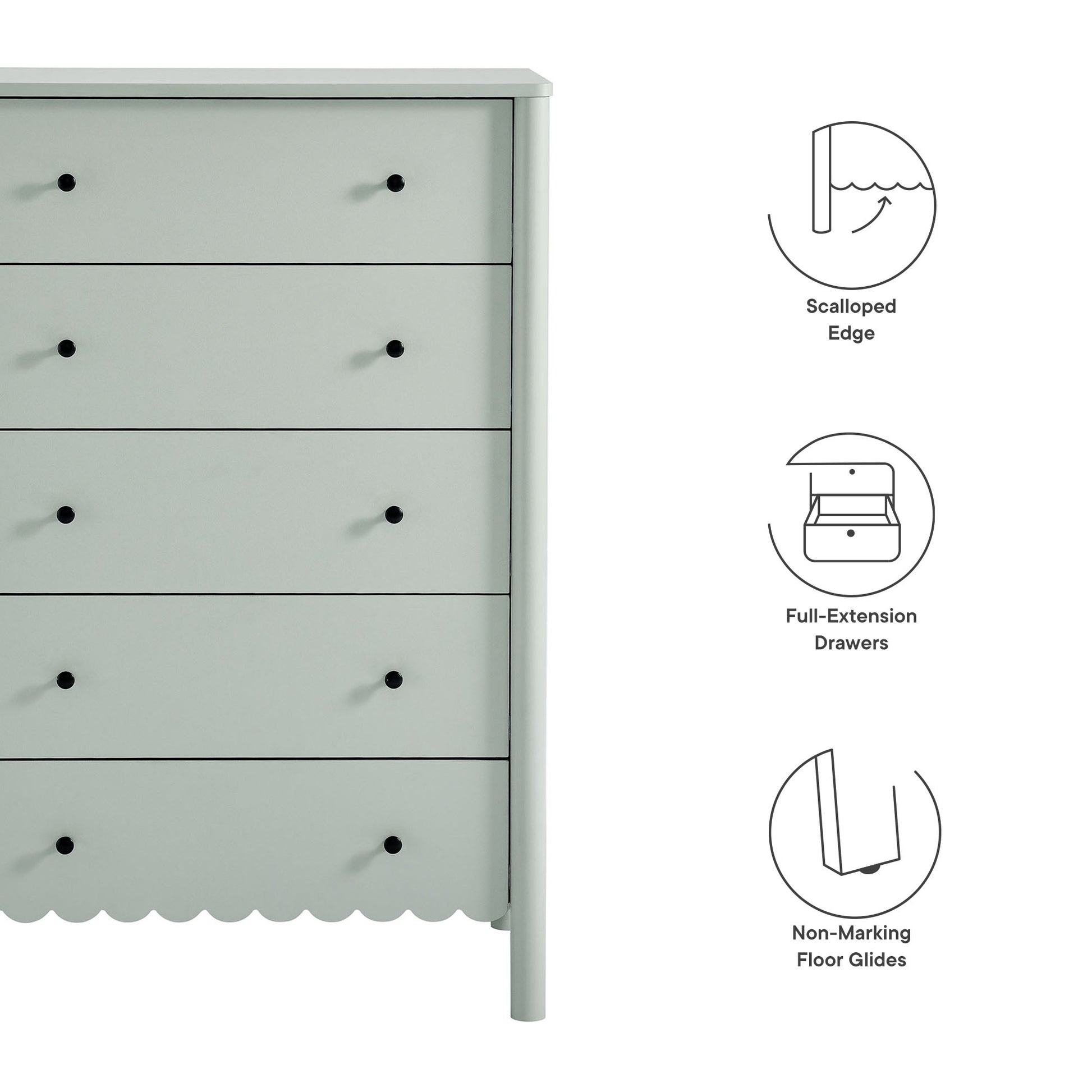 Emmeline Scalloped 5-Drawer Chest by Modway - Best Buy Furniture