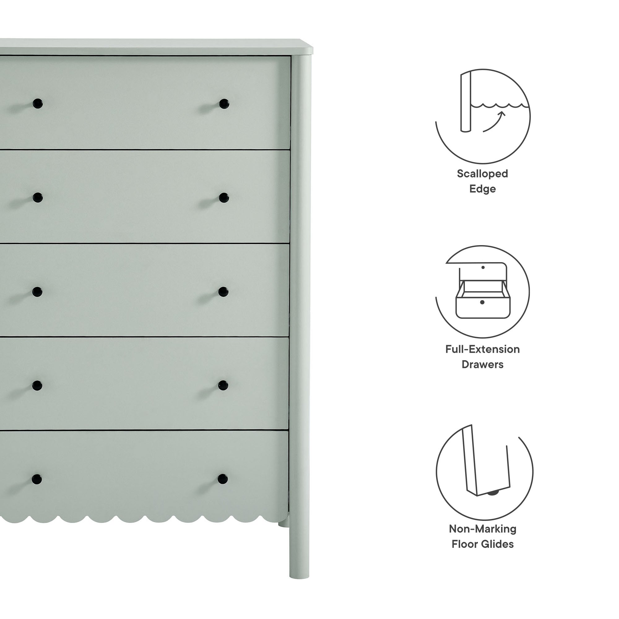 Emmeline Scalloped 5-Drawer Chest by Modway - Best Buy Furniture