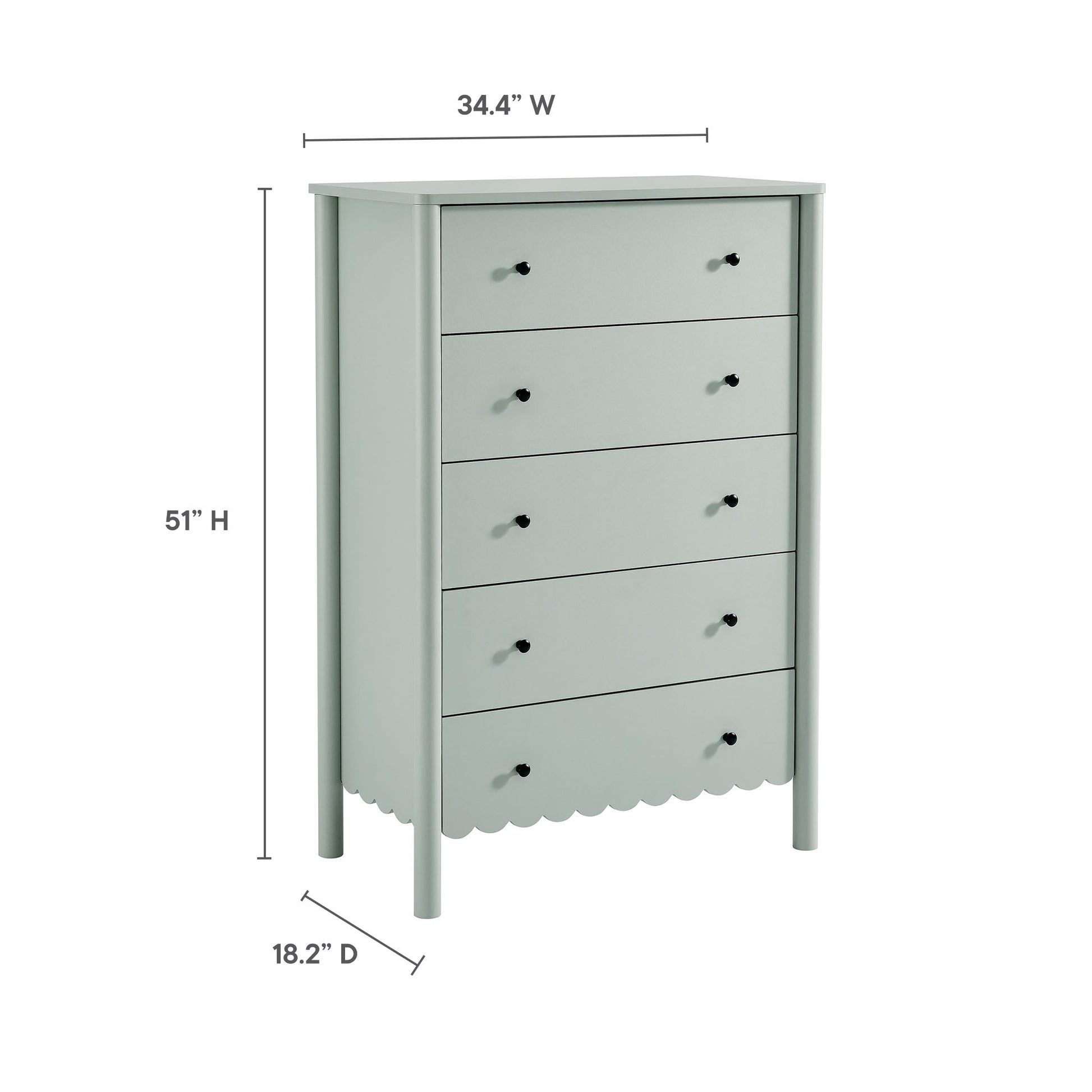 Emmeline Scalloped 5-Drawer Chest by Modway - Best Buy Furniture