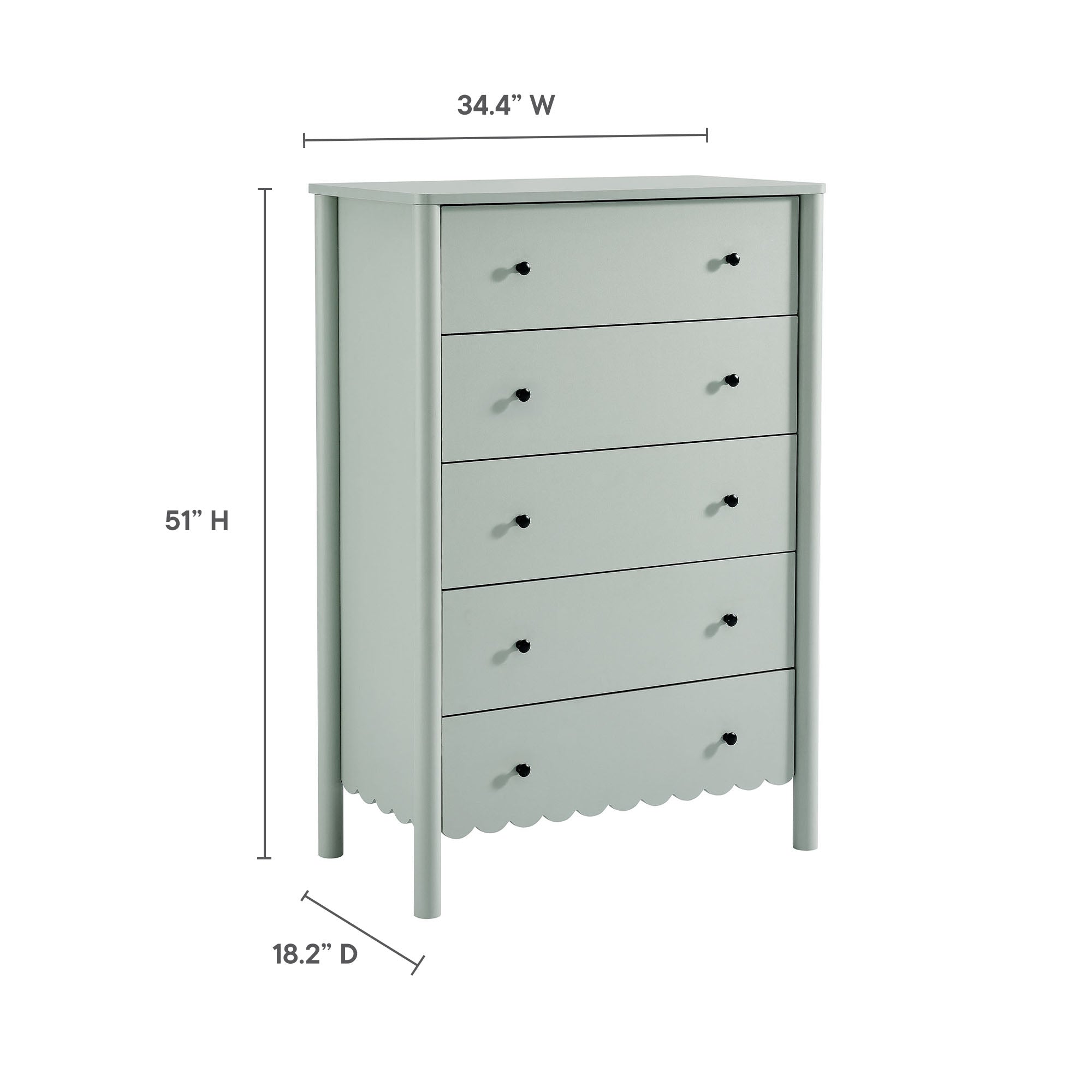 Emmeline Scalloped 5-Drawer Chest by Modway - Best Buy Furniture