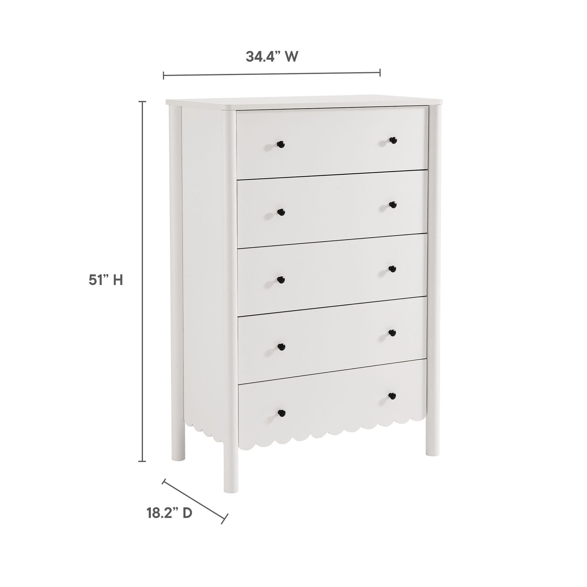 Emmeline Scalloped 5-Drawer Chest by Modway - Best Buy Furniture