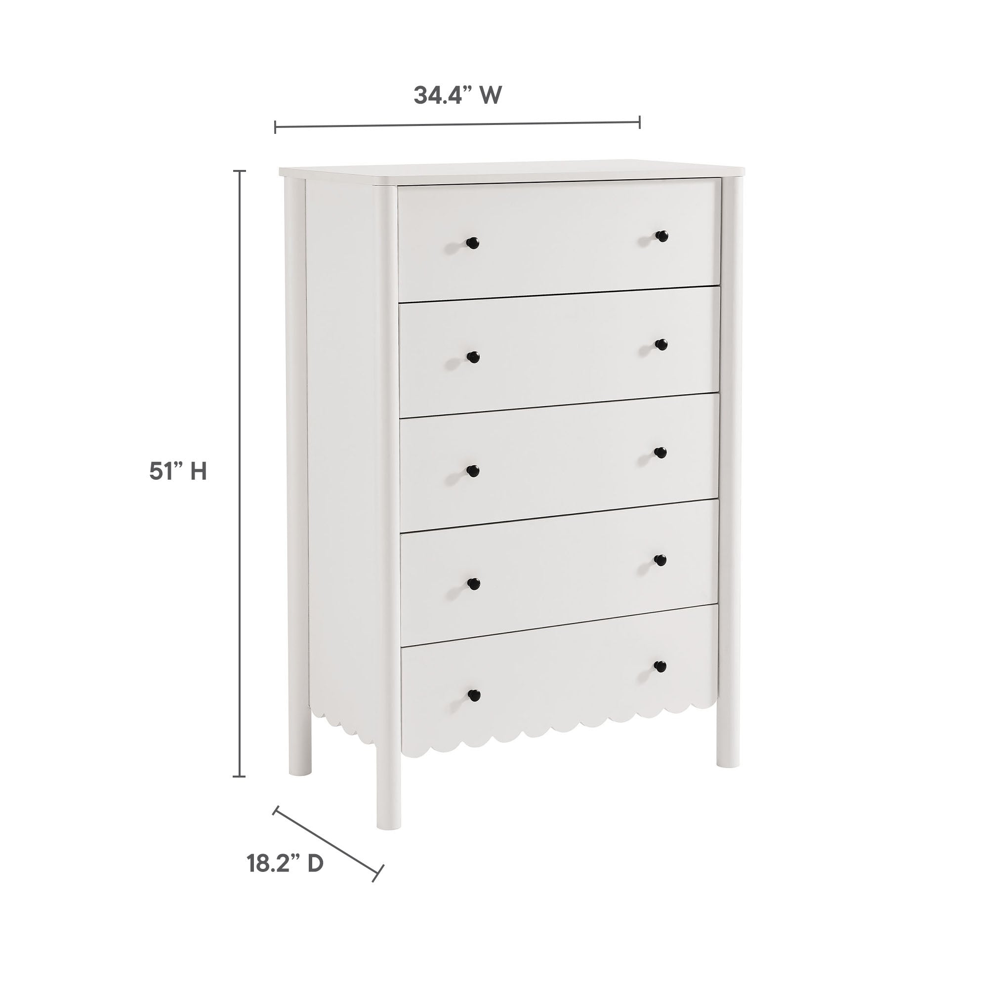Emmeline Scalloped 5-Drawer Chest by Modway - Best Buy Furniture