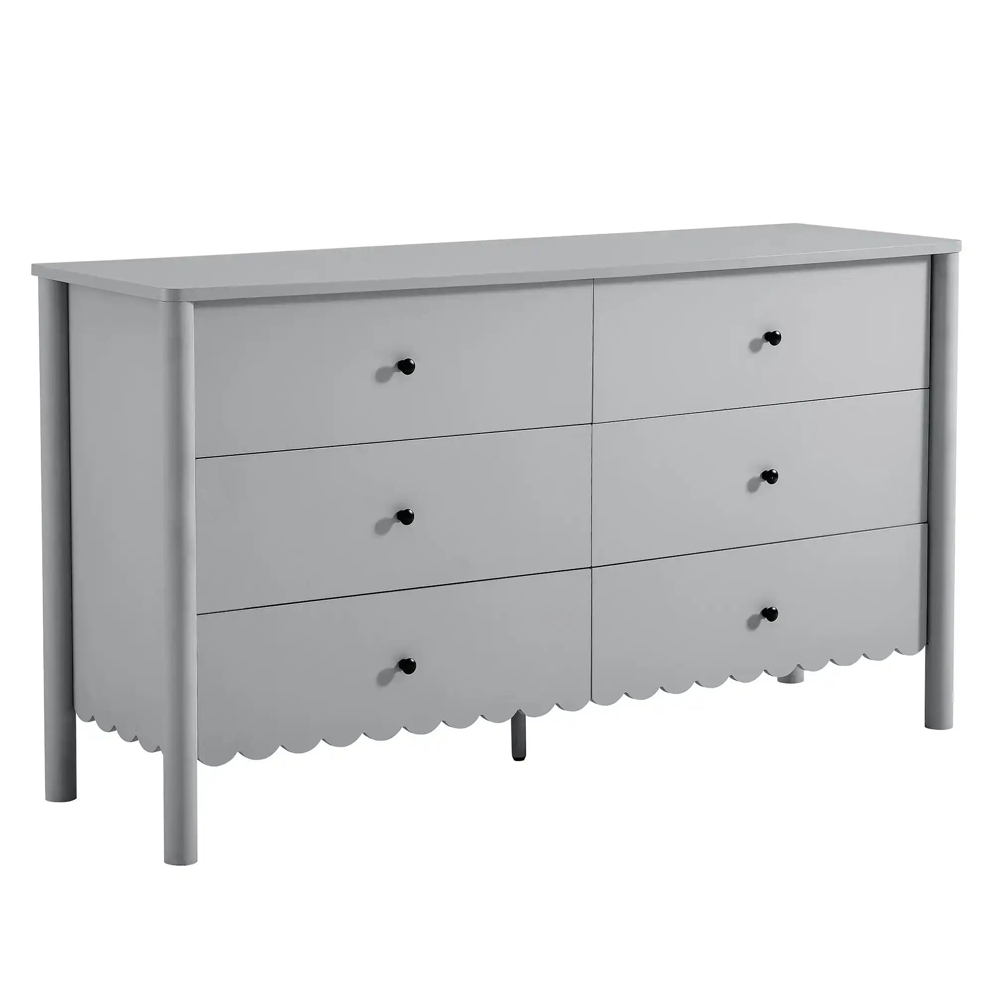 Emmeline Scalloped 6-Drawer Dresser - Best Buy Furniture