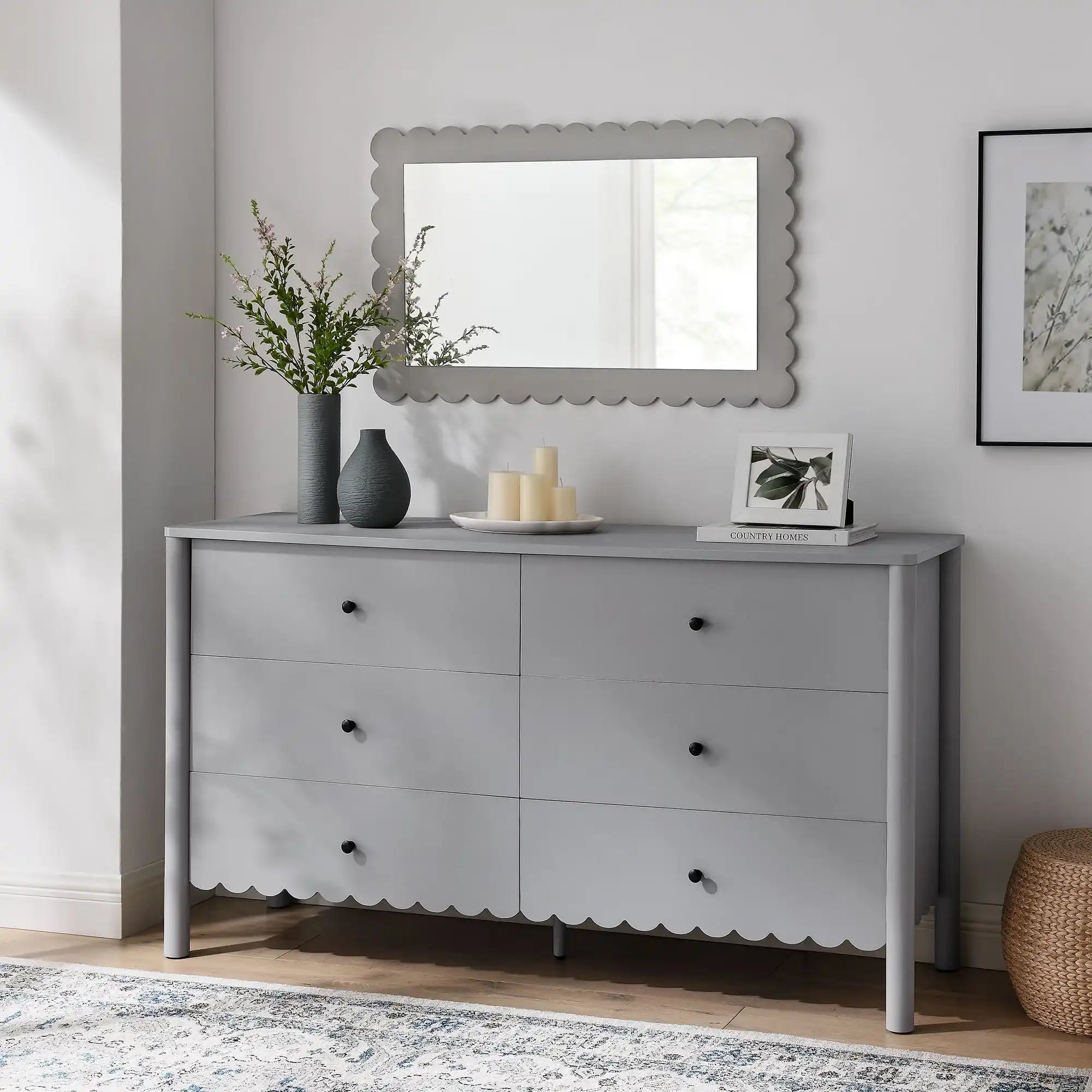 Emmeline Scalloped 6-Drawer Dresser - Best Buy Furniture