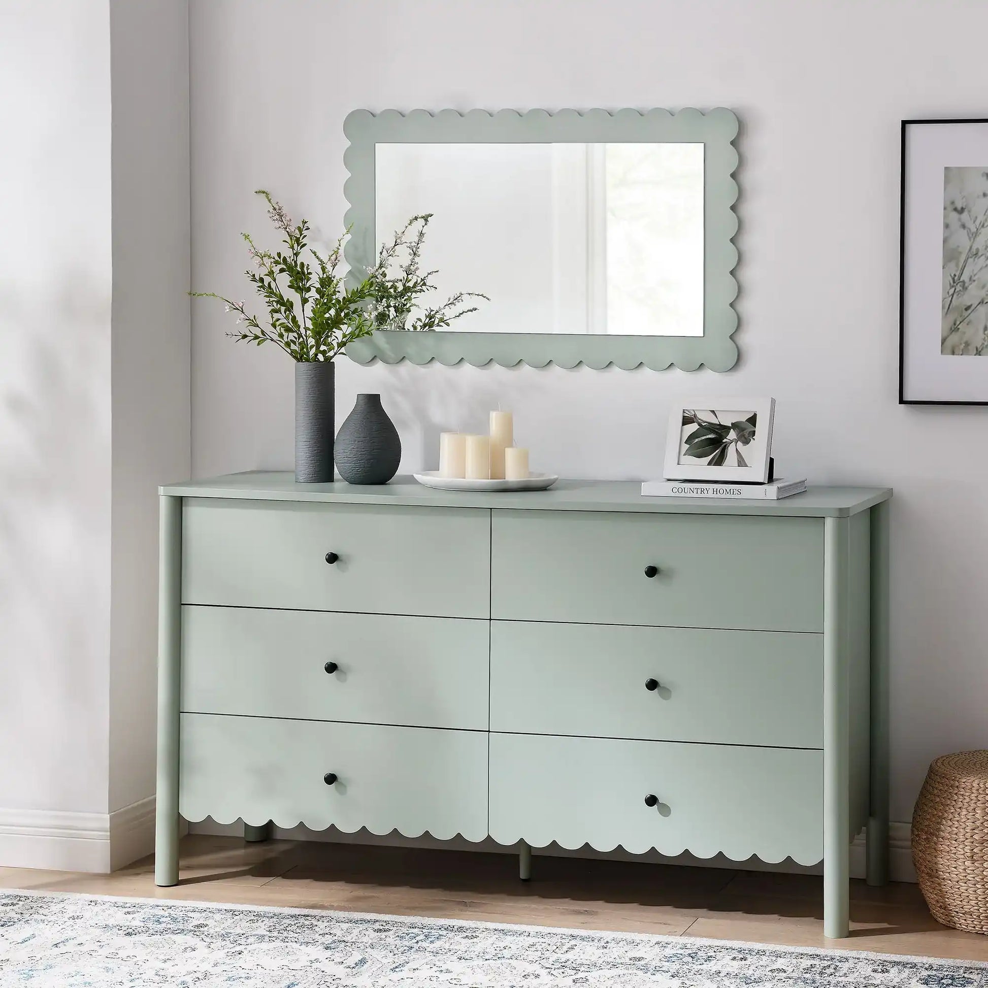 Emmeline Scalloped 6-Drawer Dresser - Best Buy Furniture